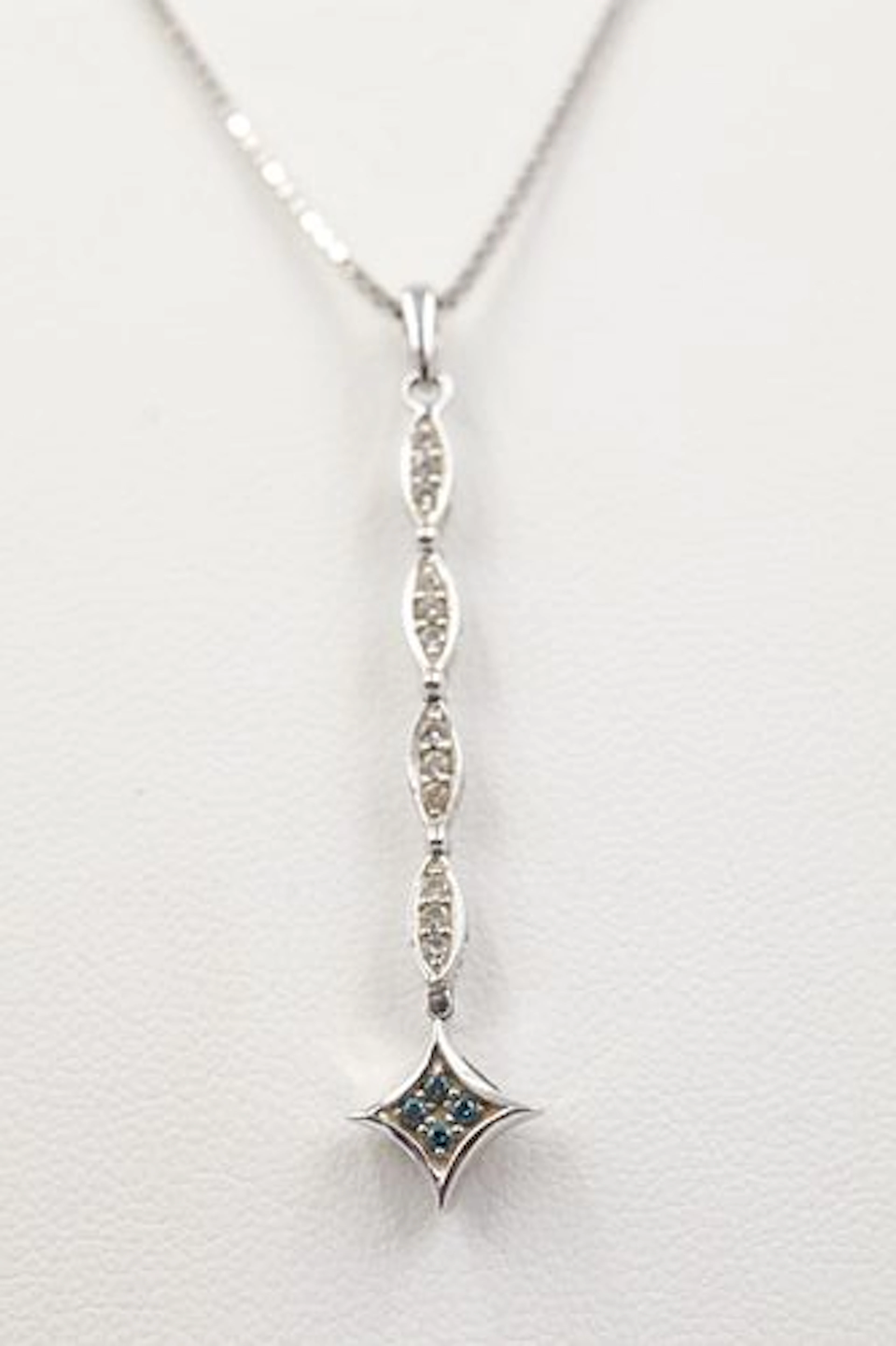 14k White Gold & Diamond Pendant