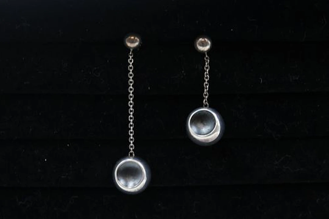 Georg Jensen Sterling Silver Cave earrings