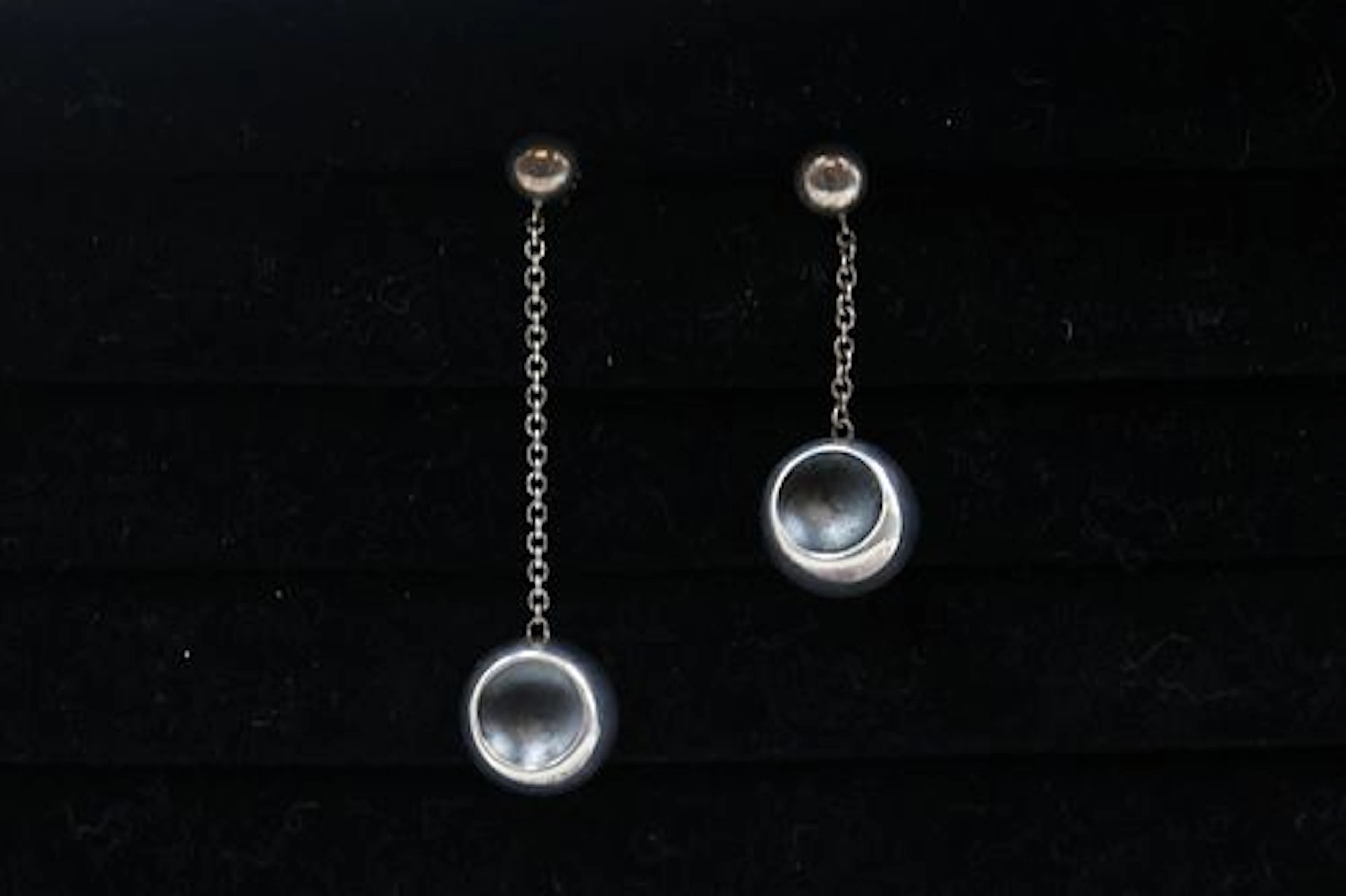 Georg Jensen Sterling Silver Cave earrings