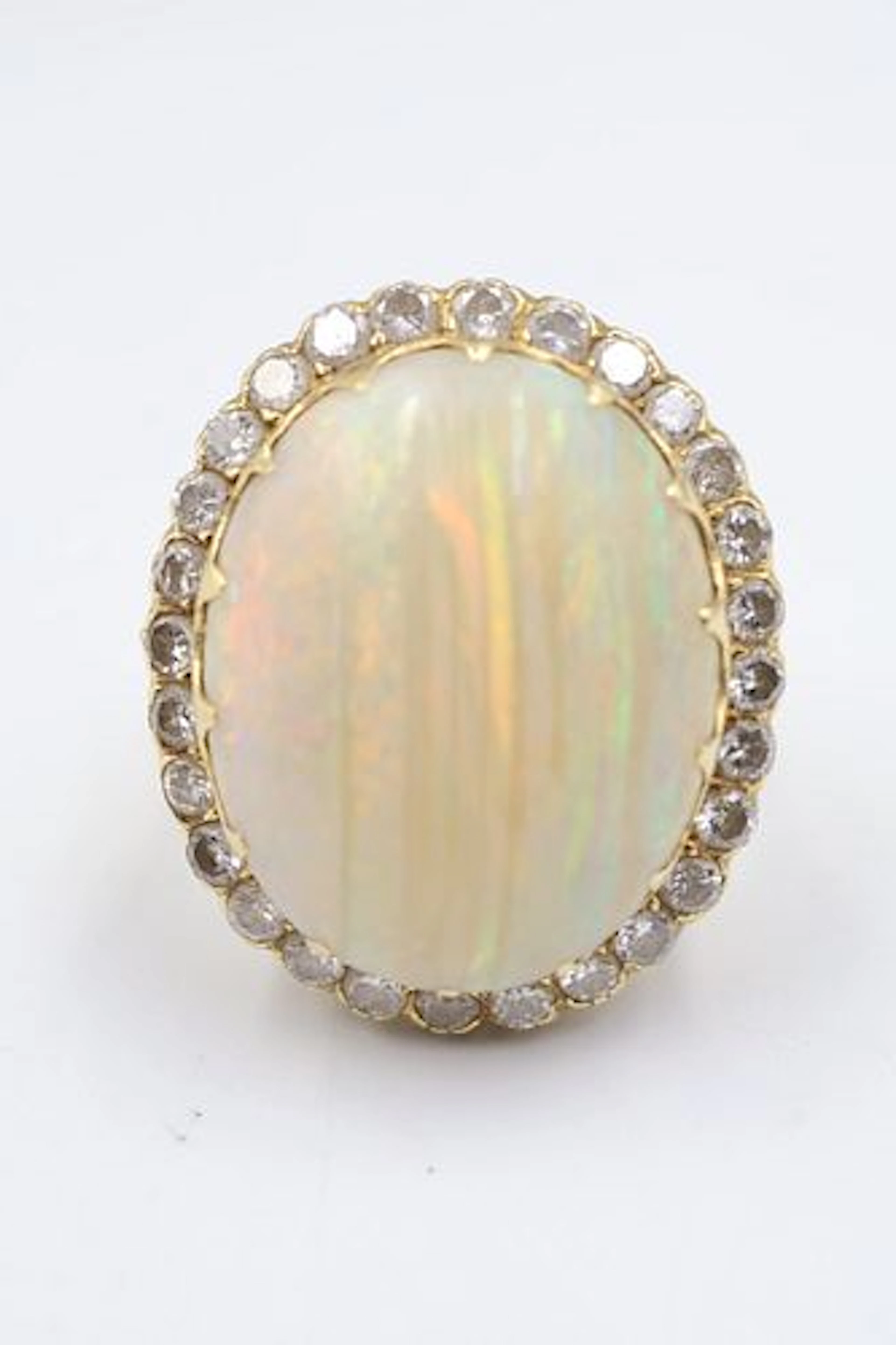 18k Yellow Gold, Diamond & Opal Cocktail Ring