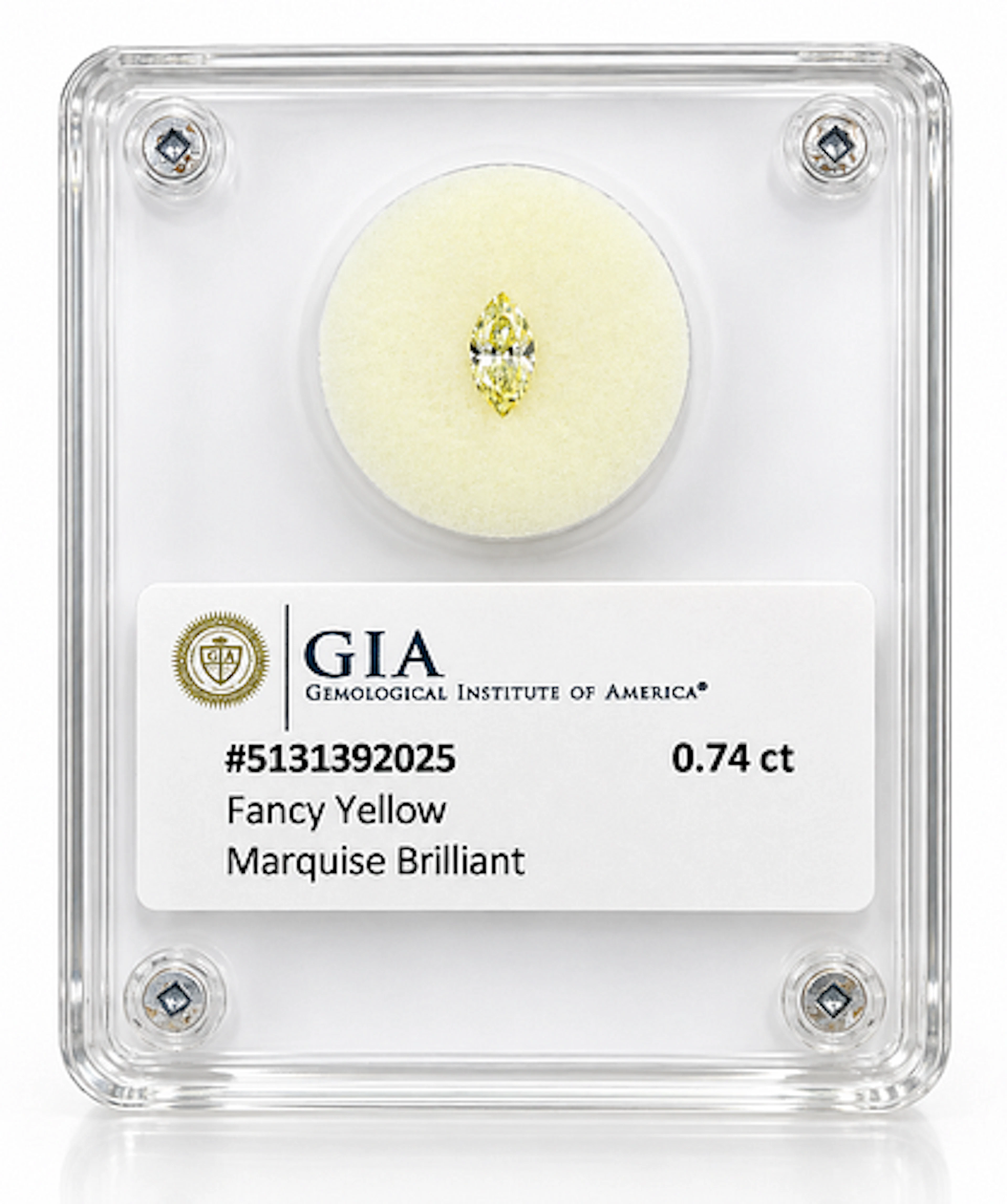 0.74 ct Fancy Yellow Marquise Brilliant GIA 5131392025