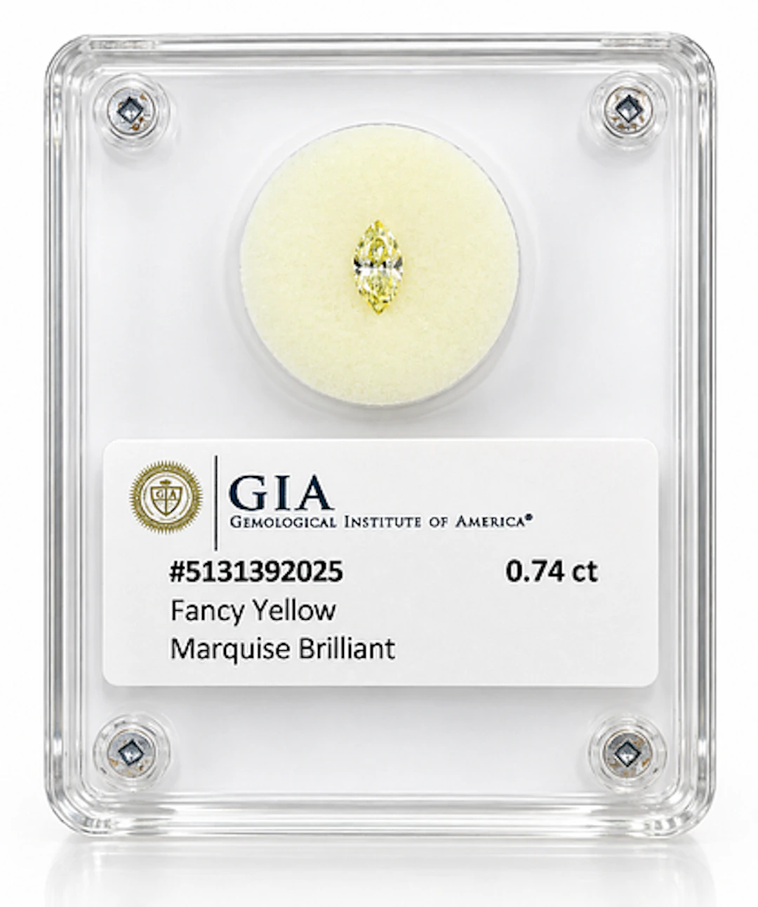 0.74 ct Fancy Yellow Marquise Brilliant GIA 5131392025
