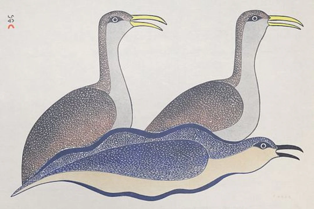 "Kenojuak Ashevak, Kinngait - Cape Dorset, (1927-2013) Inuit (1927-2013)"
