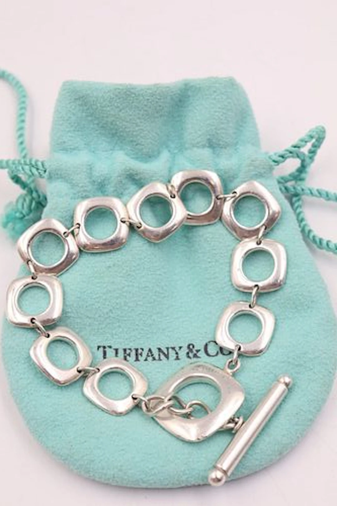 Tiffany & Co 925 Cushion Link Toggle Bracelet