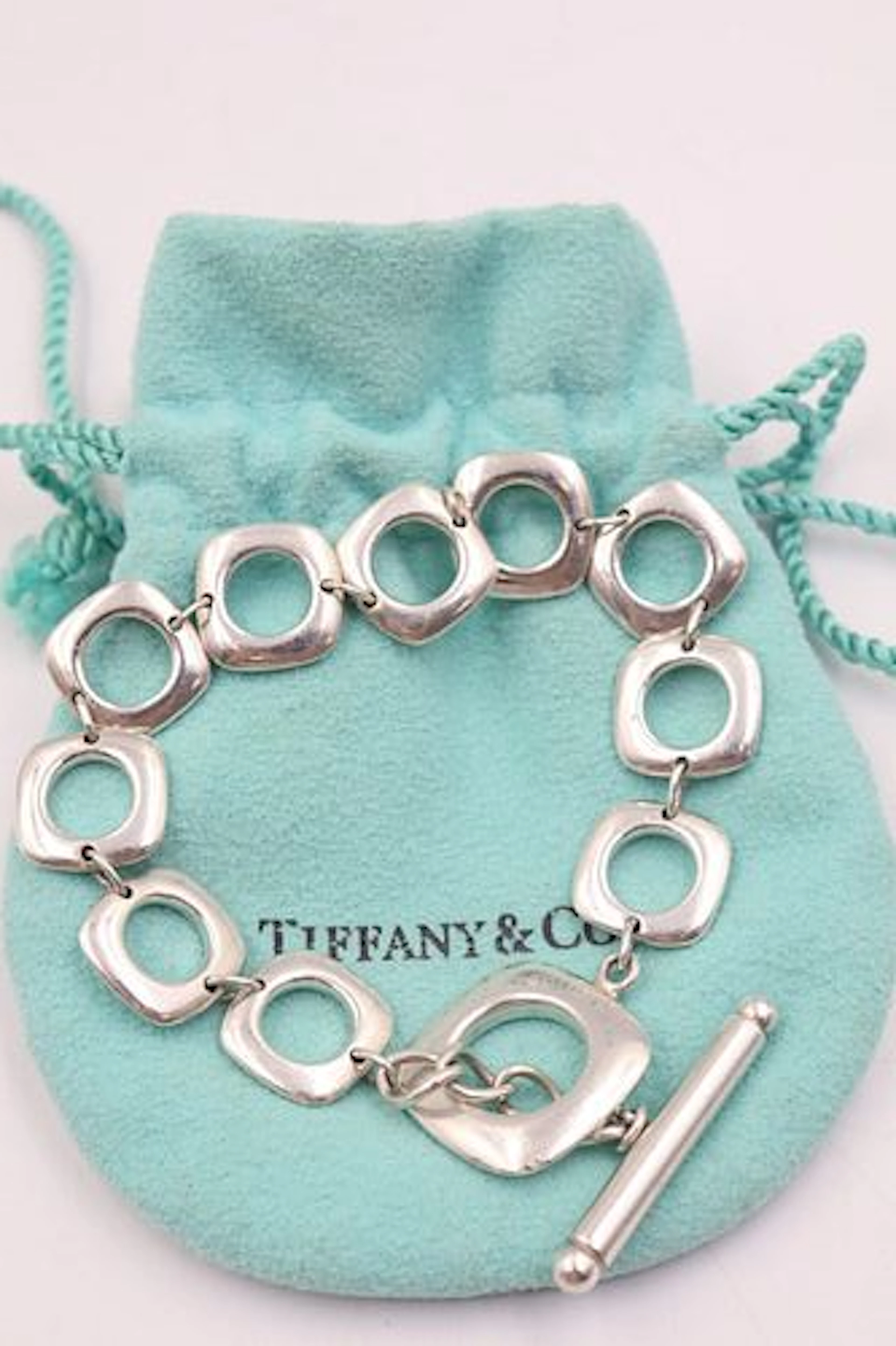 Tiffany & Co 925 Cushion Link Toggle Bracelet