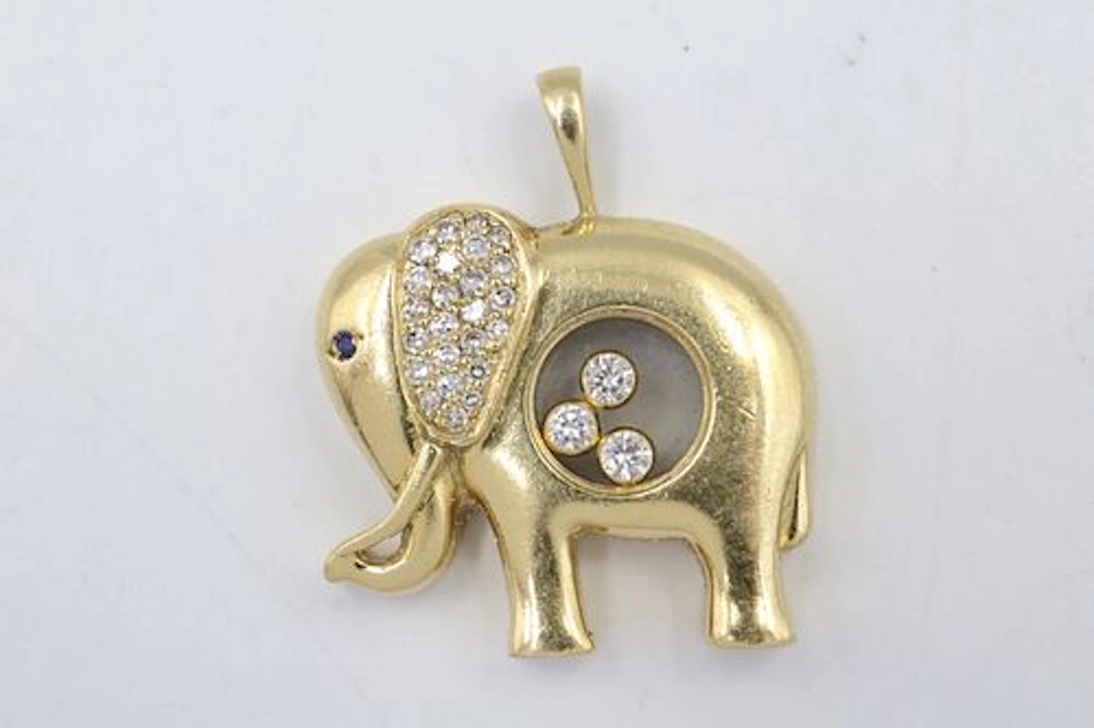Choprad 18k Elephant Happy Diamonds Charm