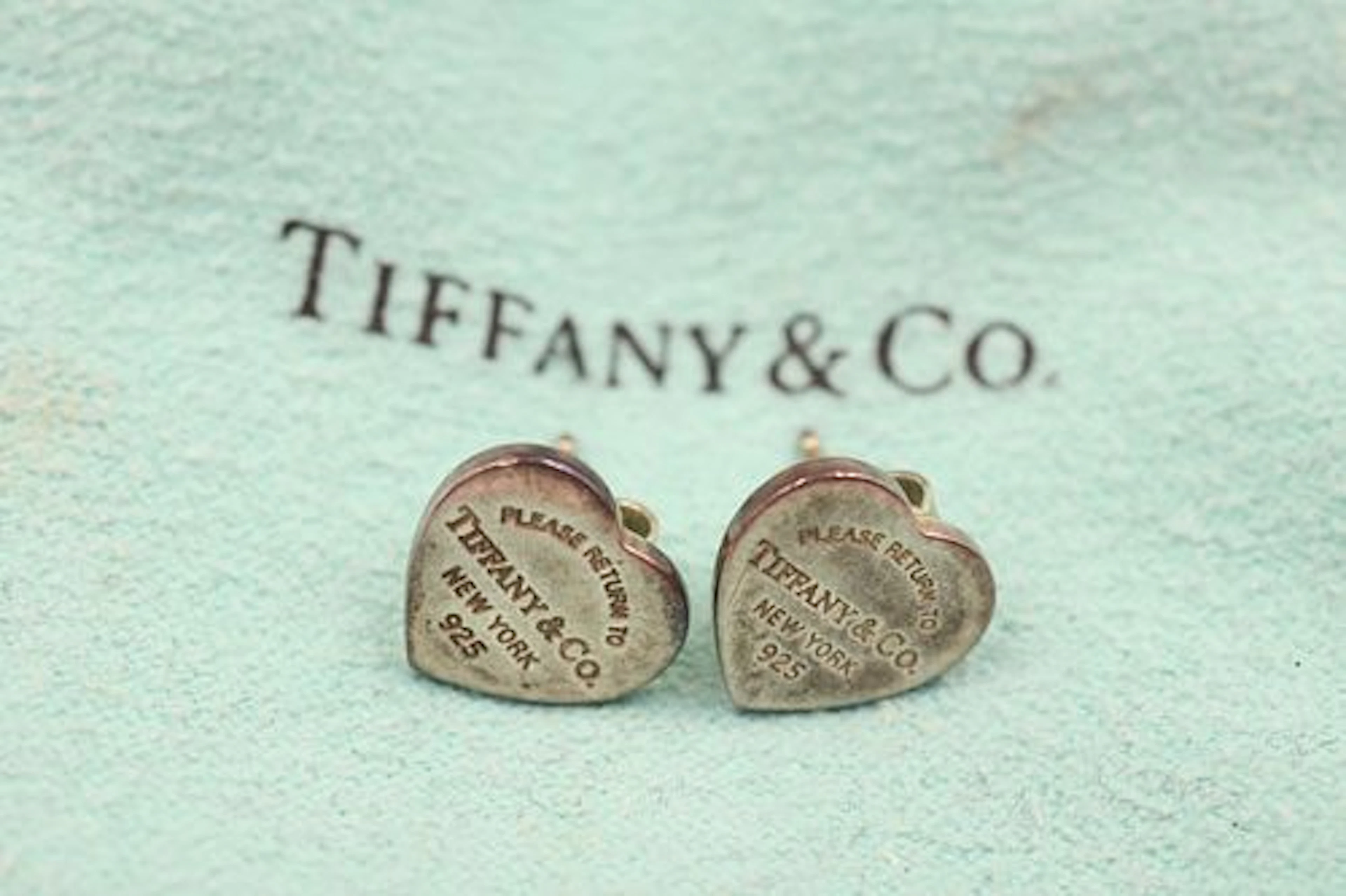 Tiffany & Co 925 Heart Tag Stud earrings