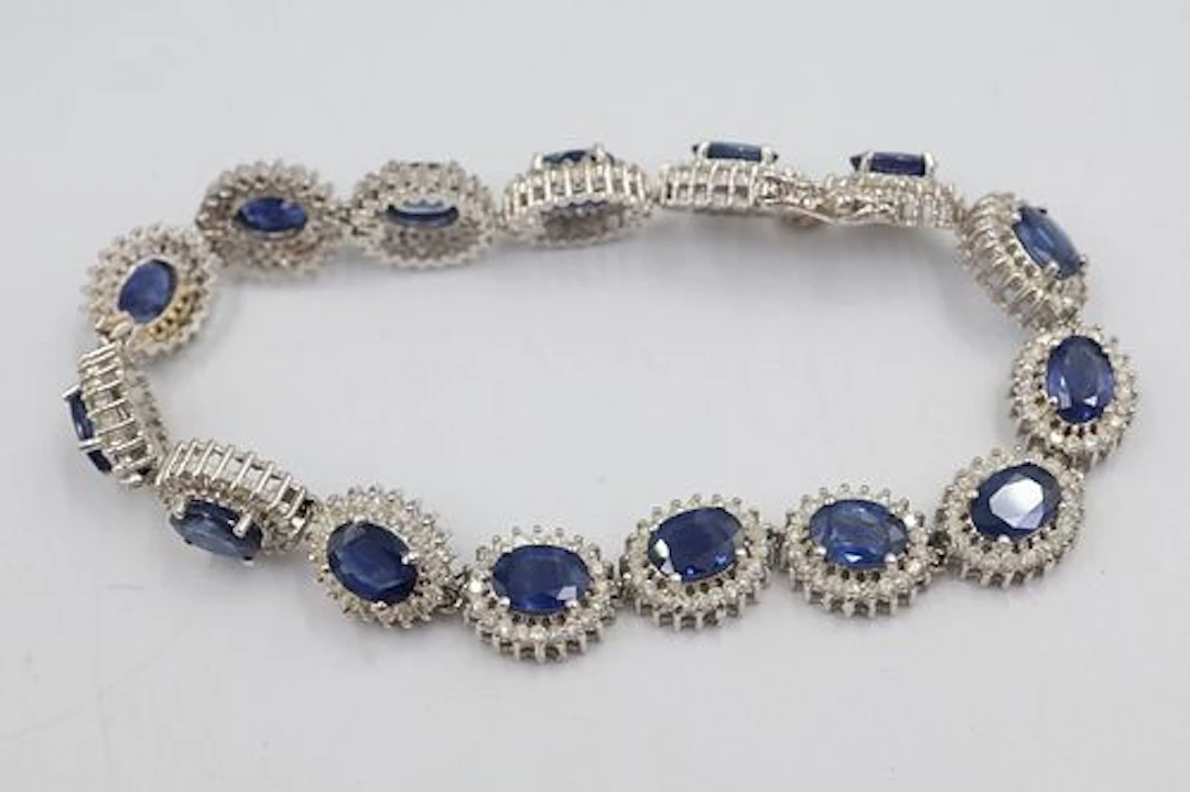 14k Gold Sapphire & Diamond Bracelet