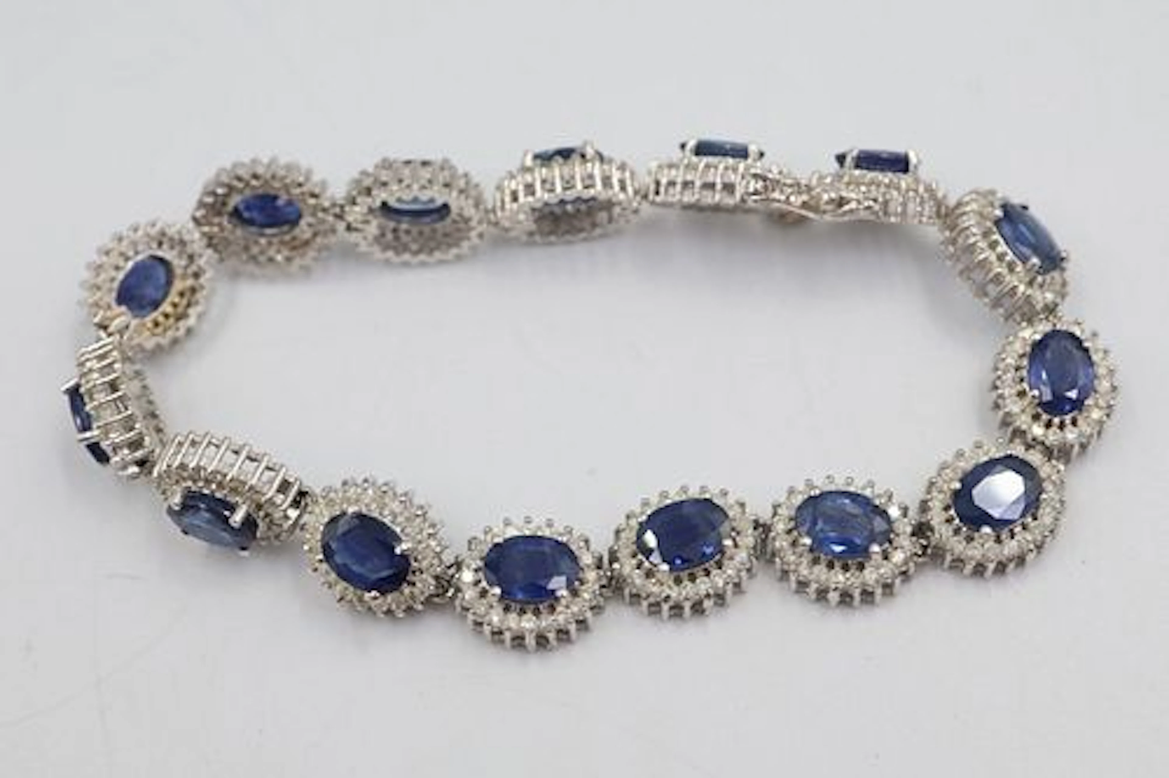 14k Gold Sapphire & Diamond Bracelet