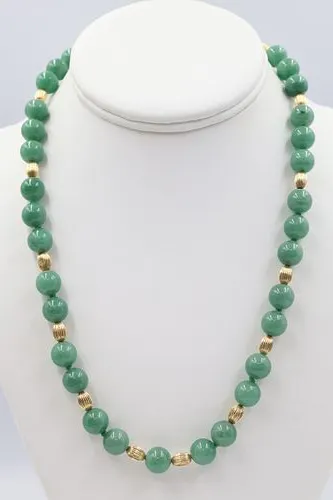 Jade necklace With 14k Beads & Clasp