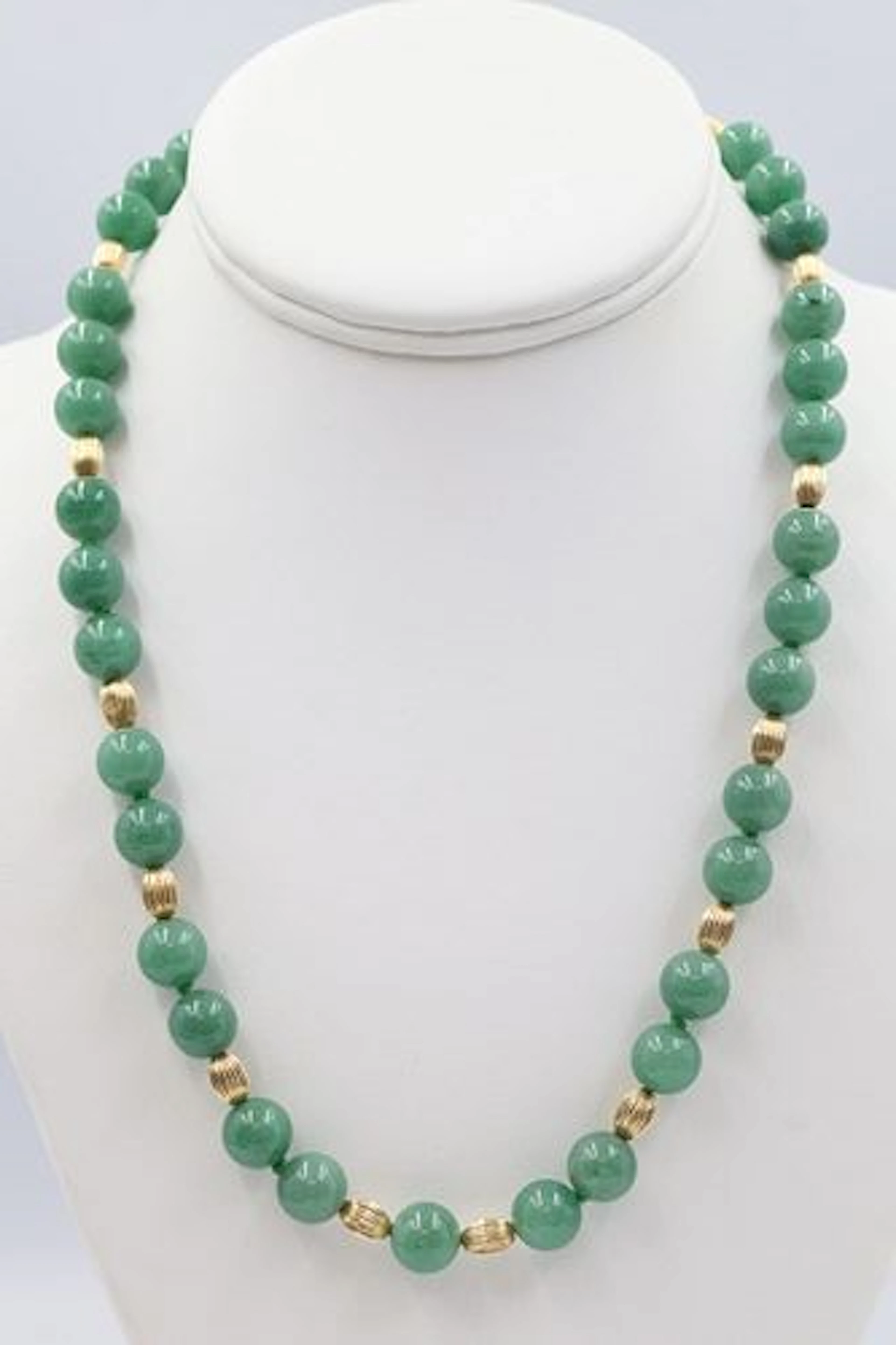 Jade necklace With 14k Beads & Clasp