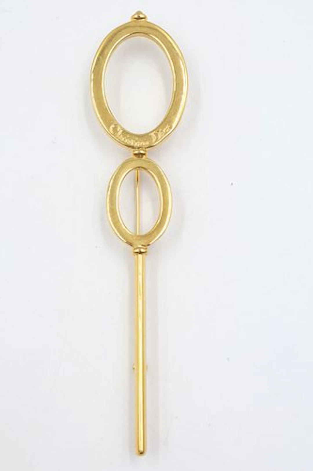 Christian Dior Gold Plated Oval Brooch