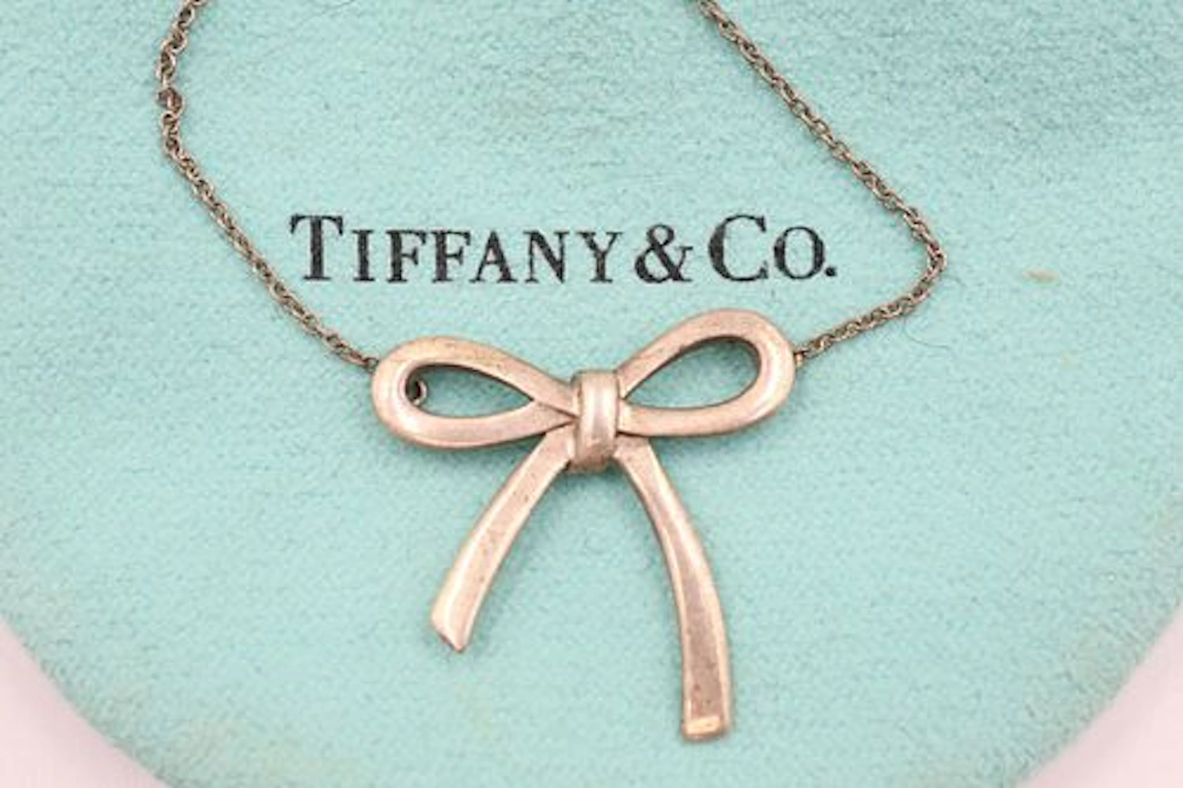 Tiffany & Co 925 Bow Pendant Necklace