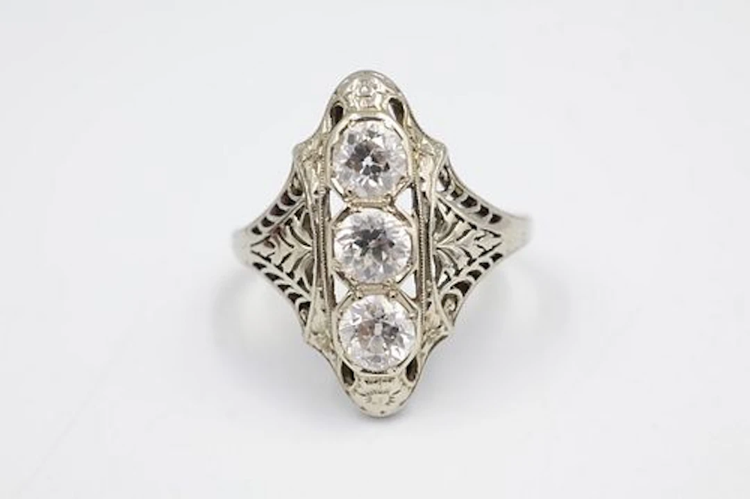 18k White Gold, Platinum & Diamond Ring