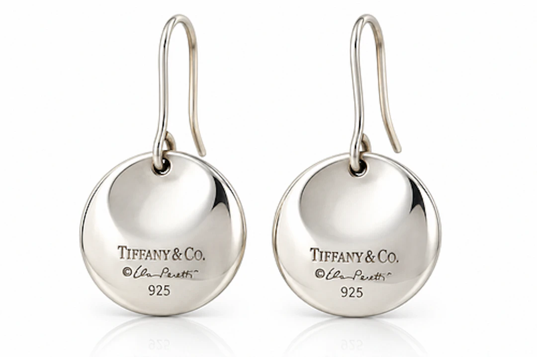 Tiffany & Co 925 Sterling Silver Round Disc Earrings