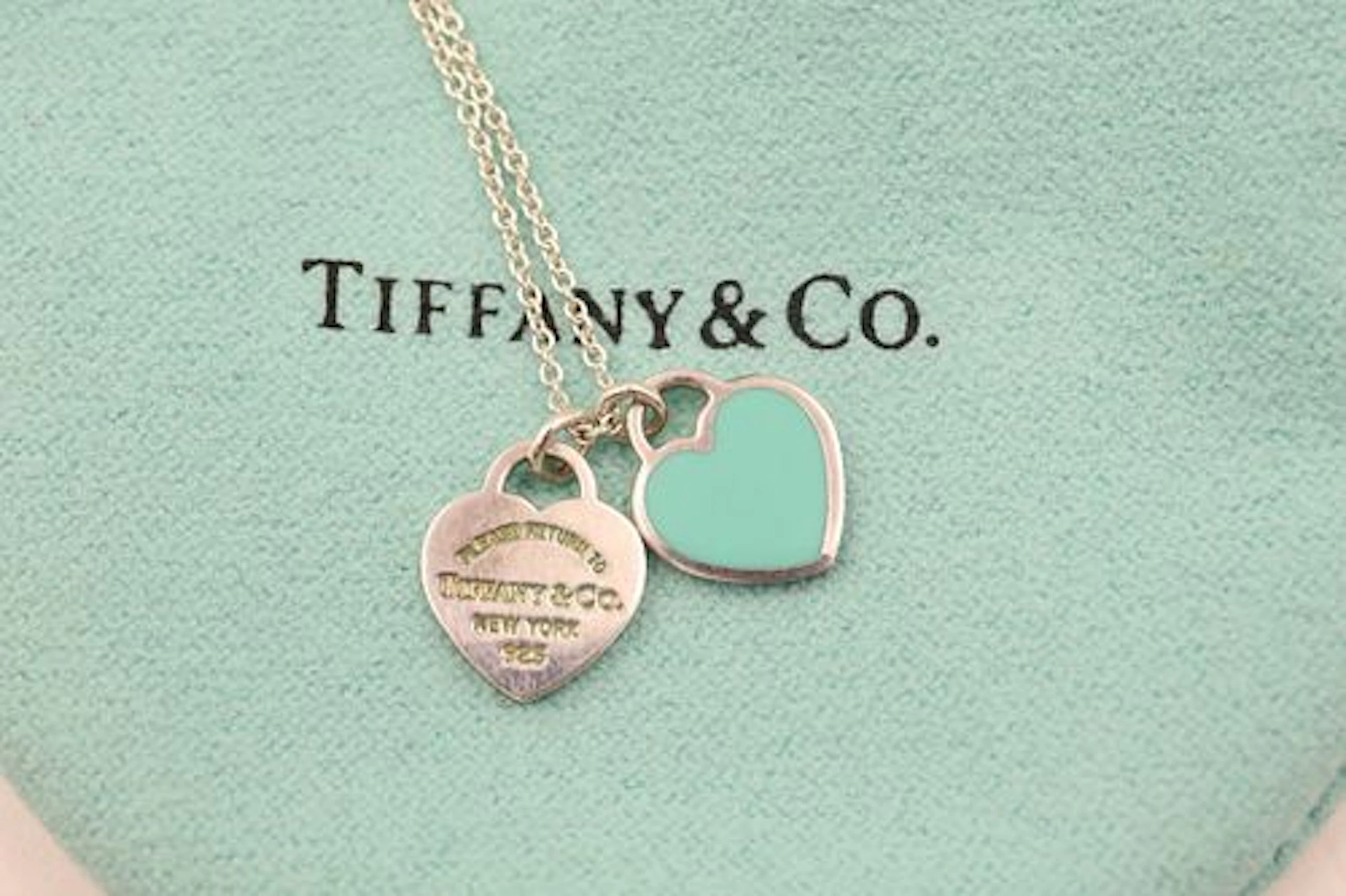 Tiffany & Co 925 Double Heart Pendant
