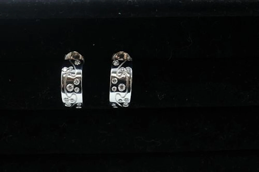 Georg Jensen 18k Fusion Earrings with Diamonds