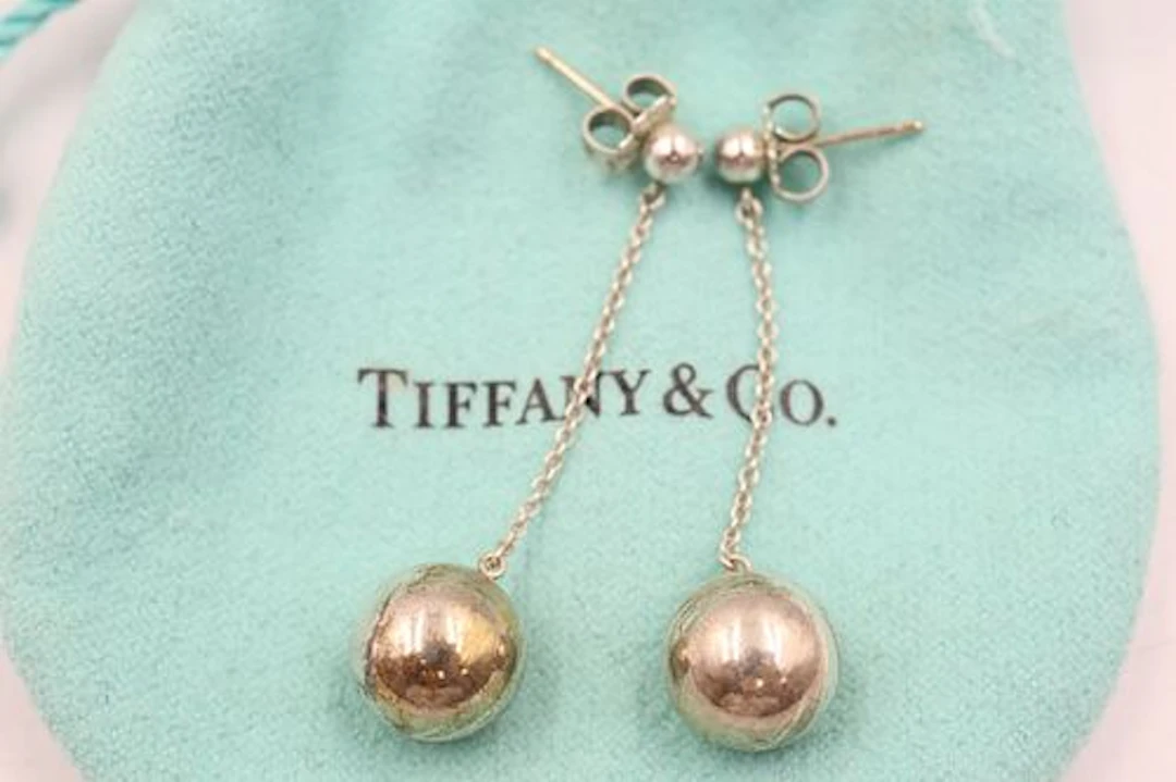 Tiffany & Co Sterling Silver Drop ball earrings