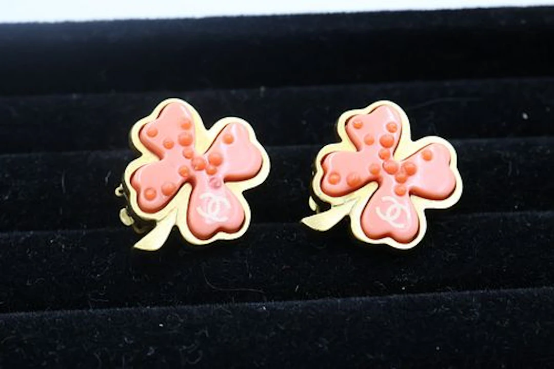 Chanel Resin Clover Earrings Spring 2005 Collection