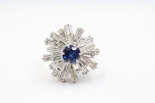 Platinum, Diamond & Sapphire Ring