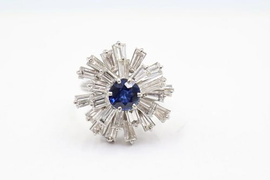 Platinum, Diamond & Sapphire Ring