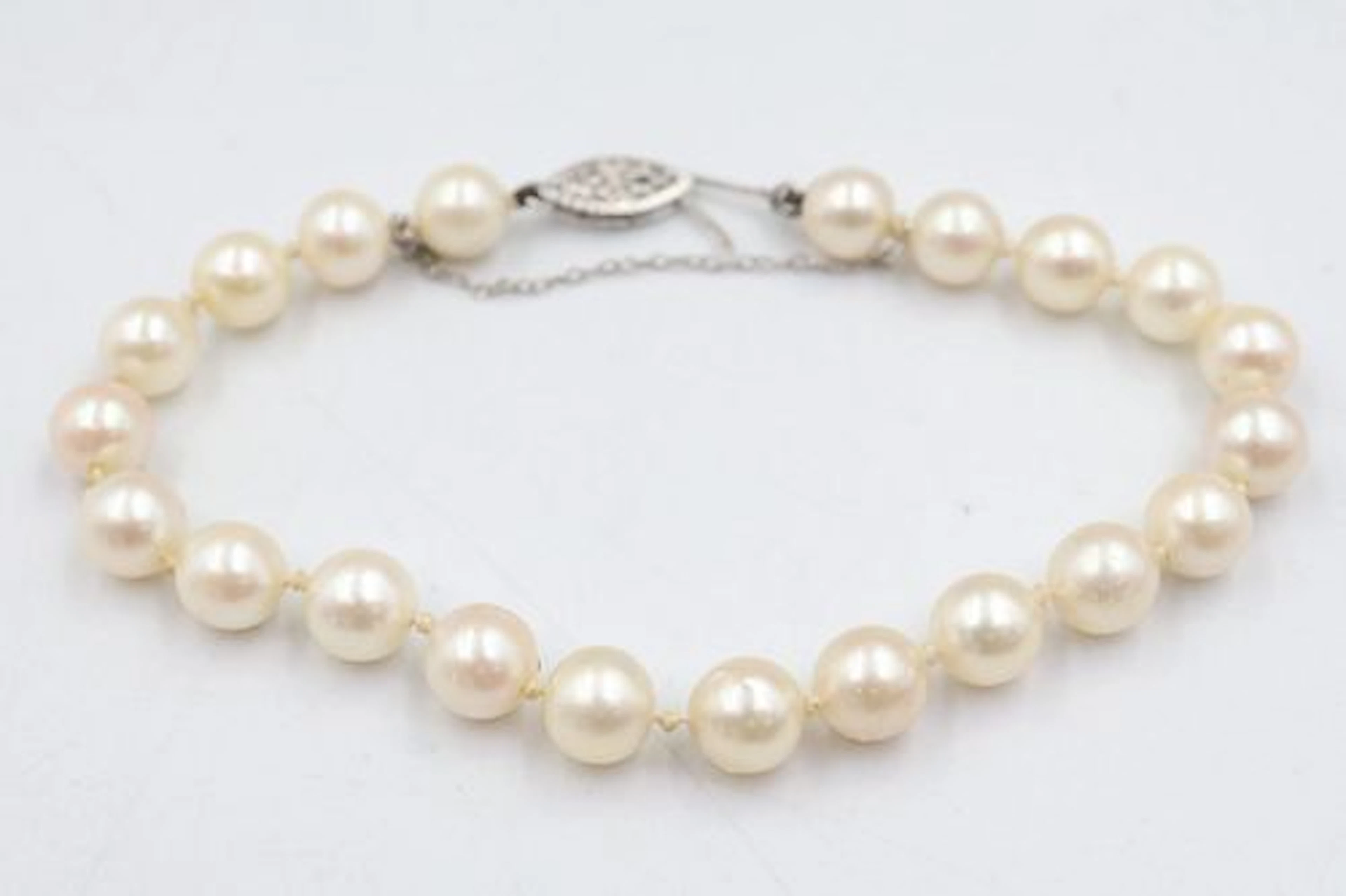 Champagne Pearl Bracelet with 10k White gold Clasp