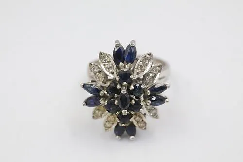 10k Sapphire & Diamond Ring