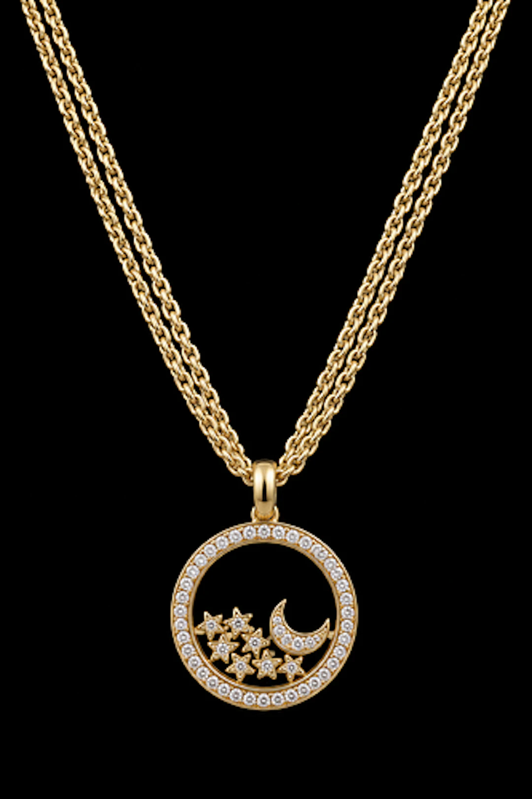 Chopard 18k Happy Diamonds Pendant Moon & Stars