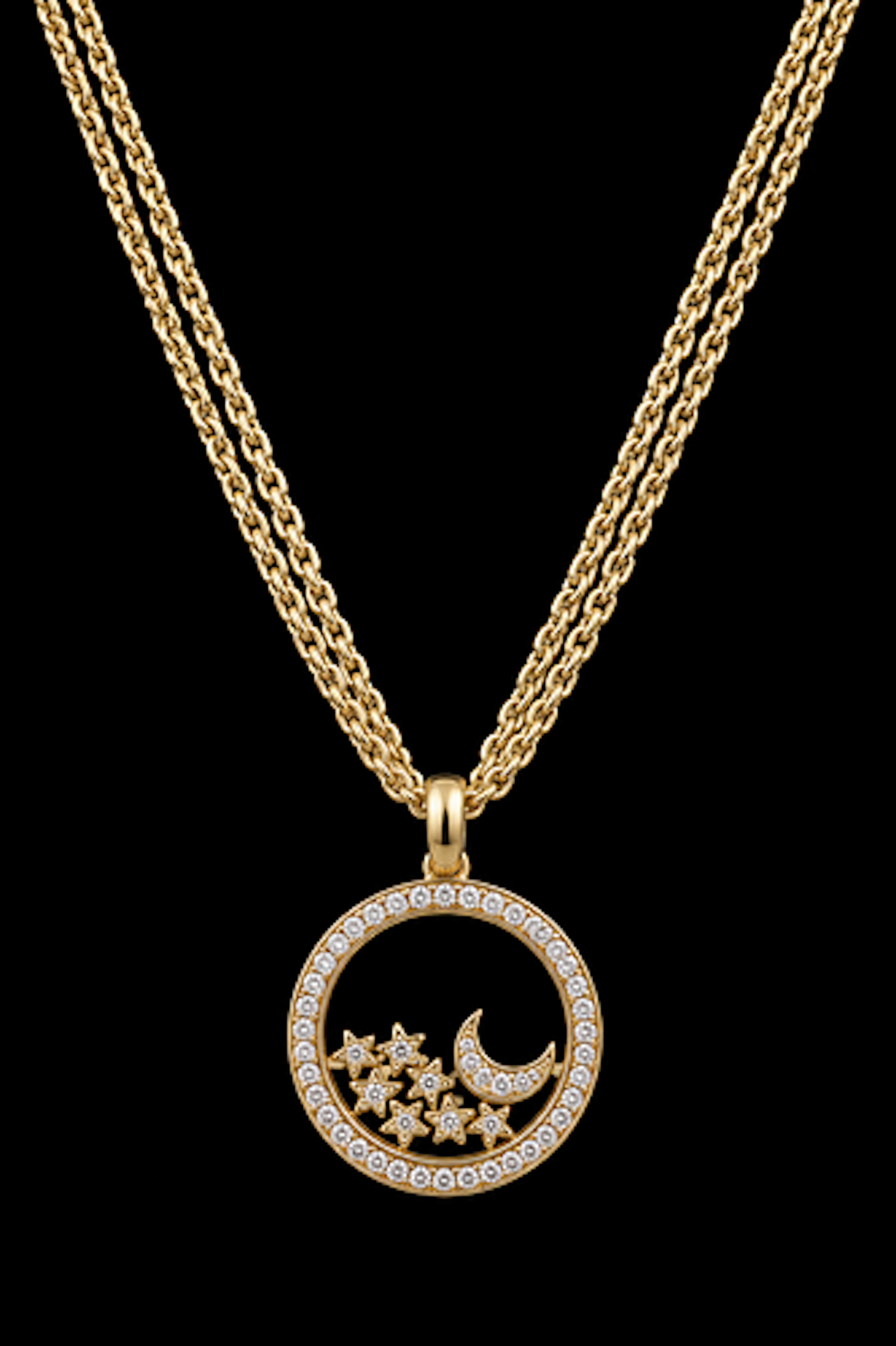 Chopard 18k Happy Diamonds Pendant Moon & Stars