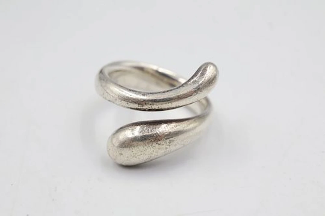 Elsa Peretti For Tiffany & Co Silver Teardrop Snake Wrap Ring