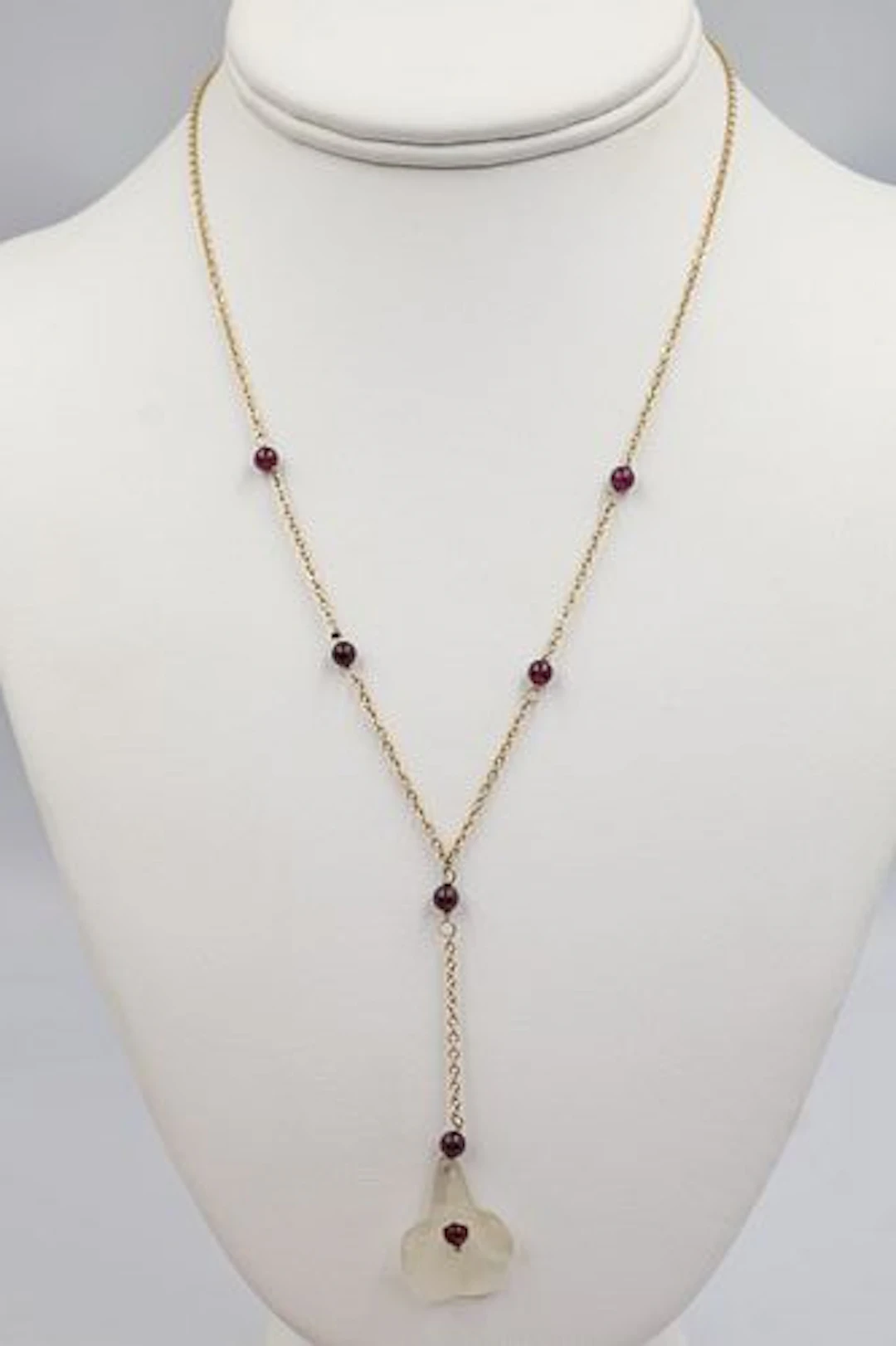 Arezzo 10k Gold & Frosted Glass Necklace