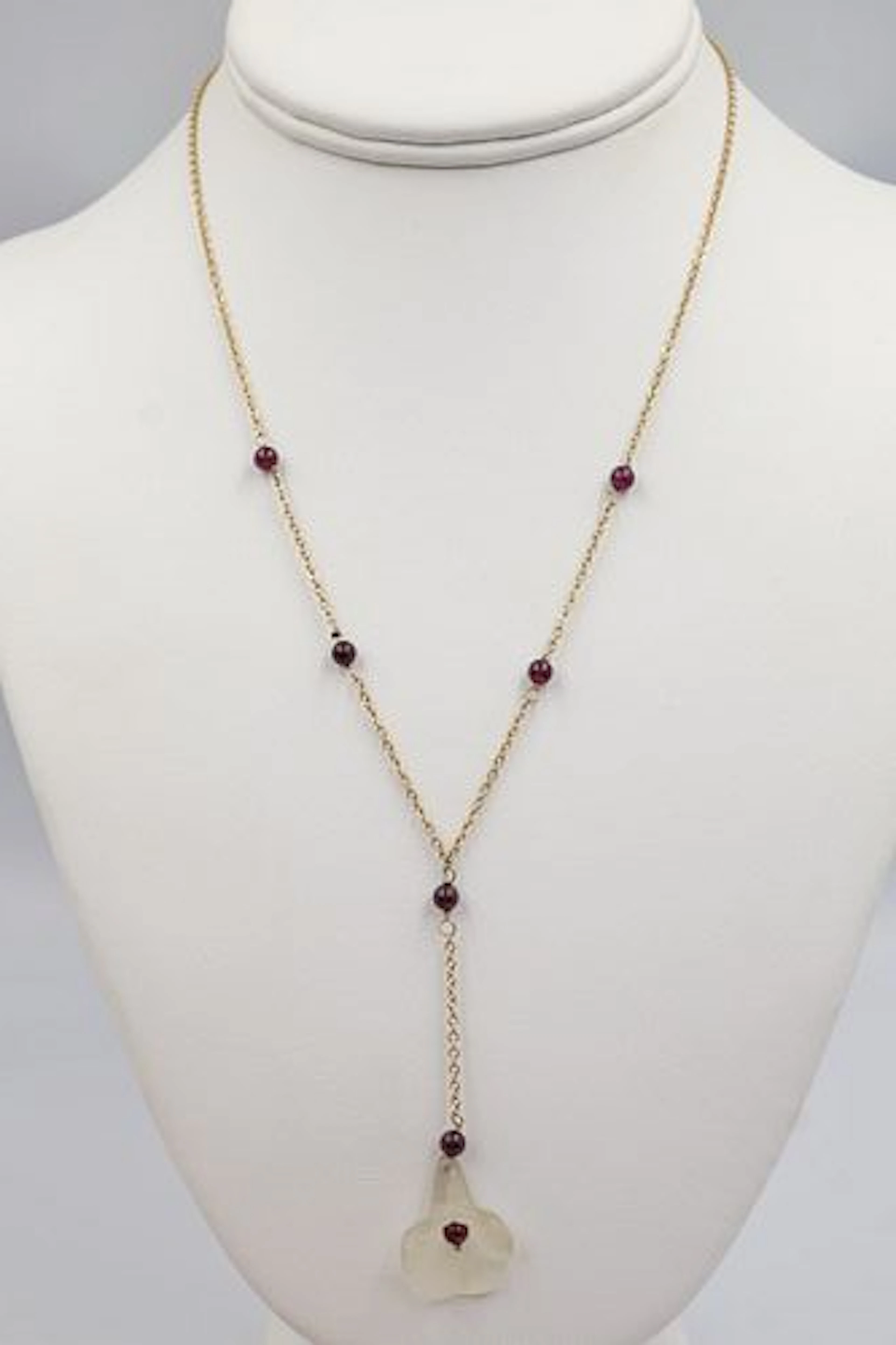Arezzo 10k Gold & Frosted Glass Necklace