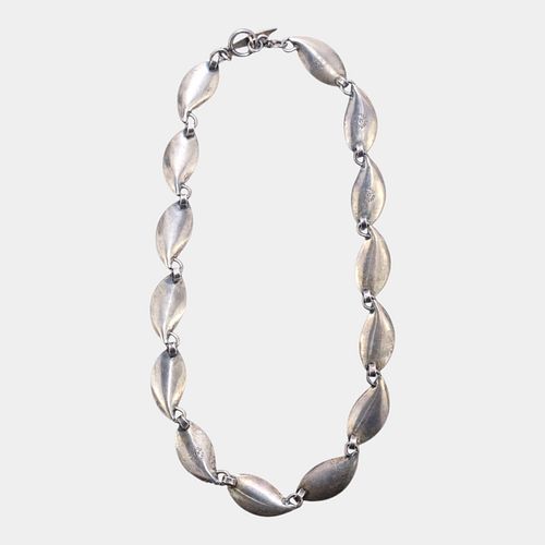 Aarre & Krogh Denmark Mid Century Modernist Sterling Silver 925 Leaf Necklace