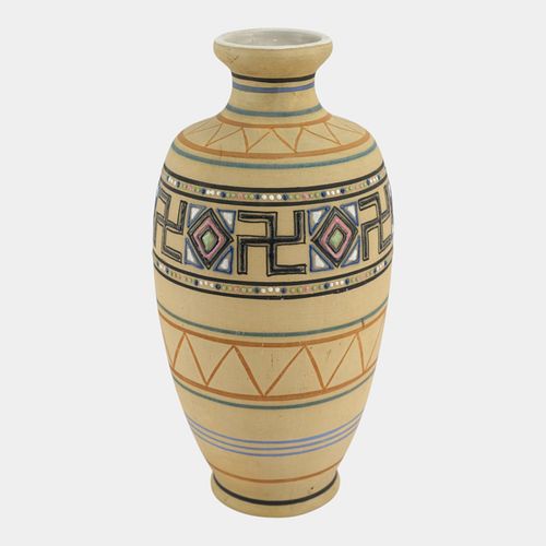 Brush McCoy Zuniart 1924 Art Pottery Native American Design Ceramic Vase