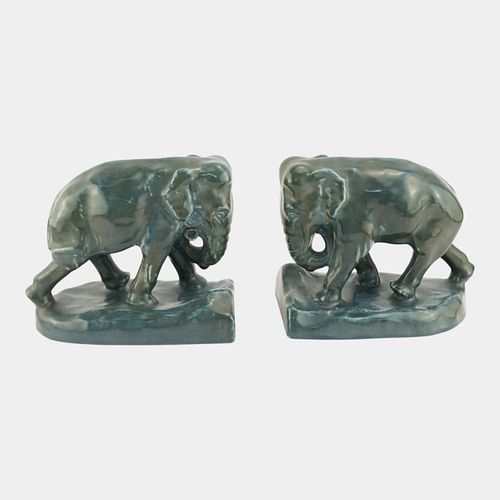 Rookwood 1925 Vintage Arts & Crafts Pottery Matte Blue Elephant Ceramic