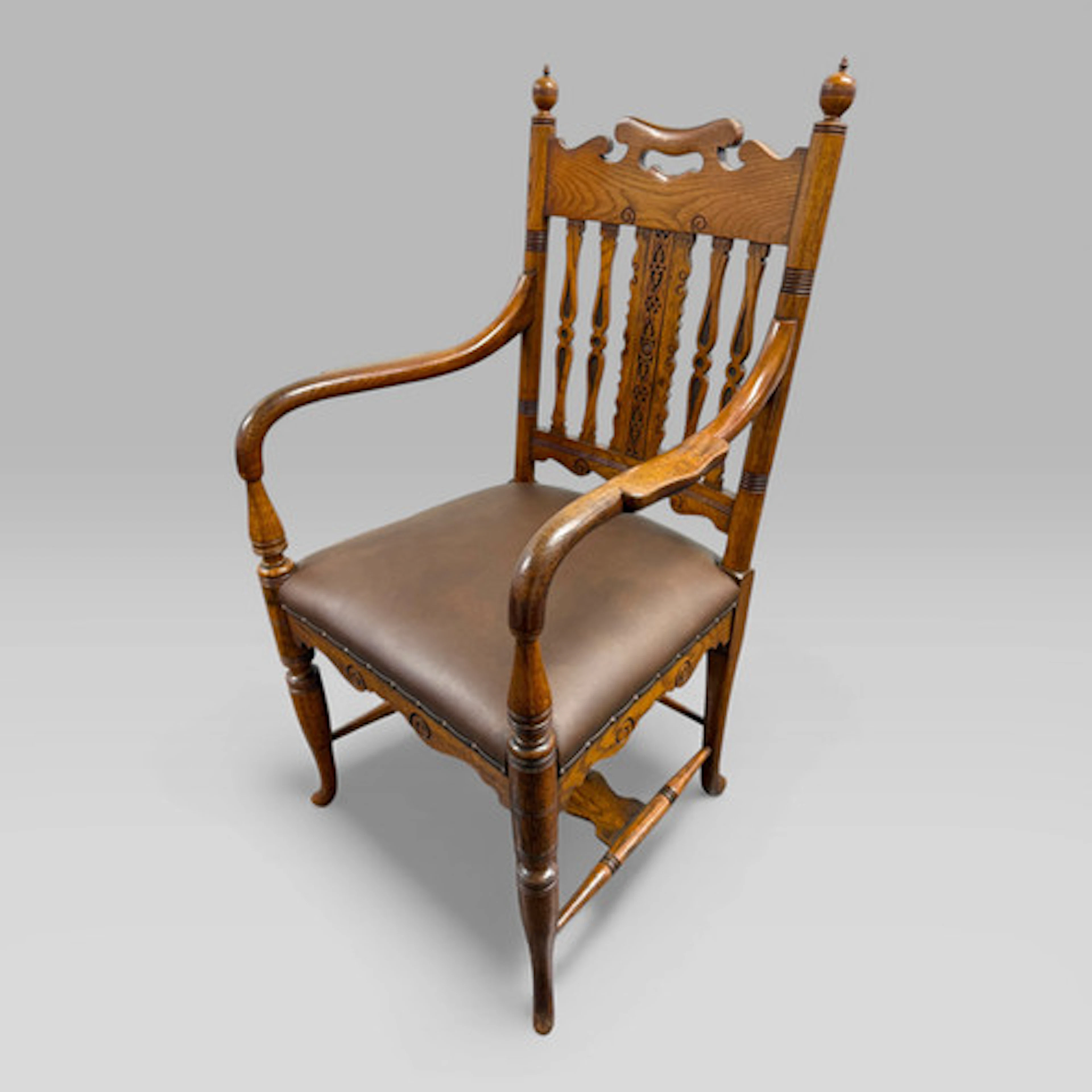 Gillows Victorian Oak Desk Chair attributed to Bruce James Talbert