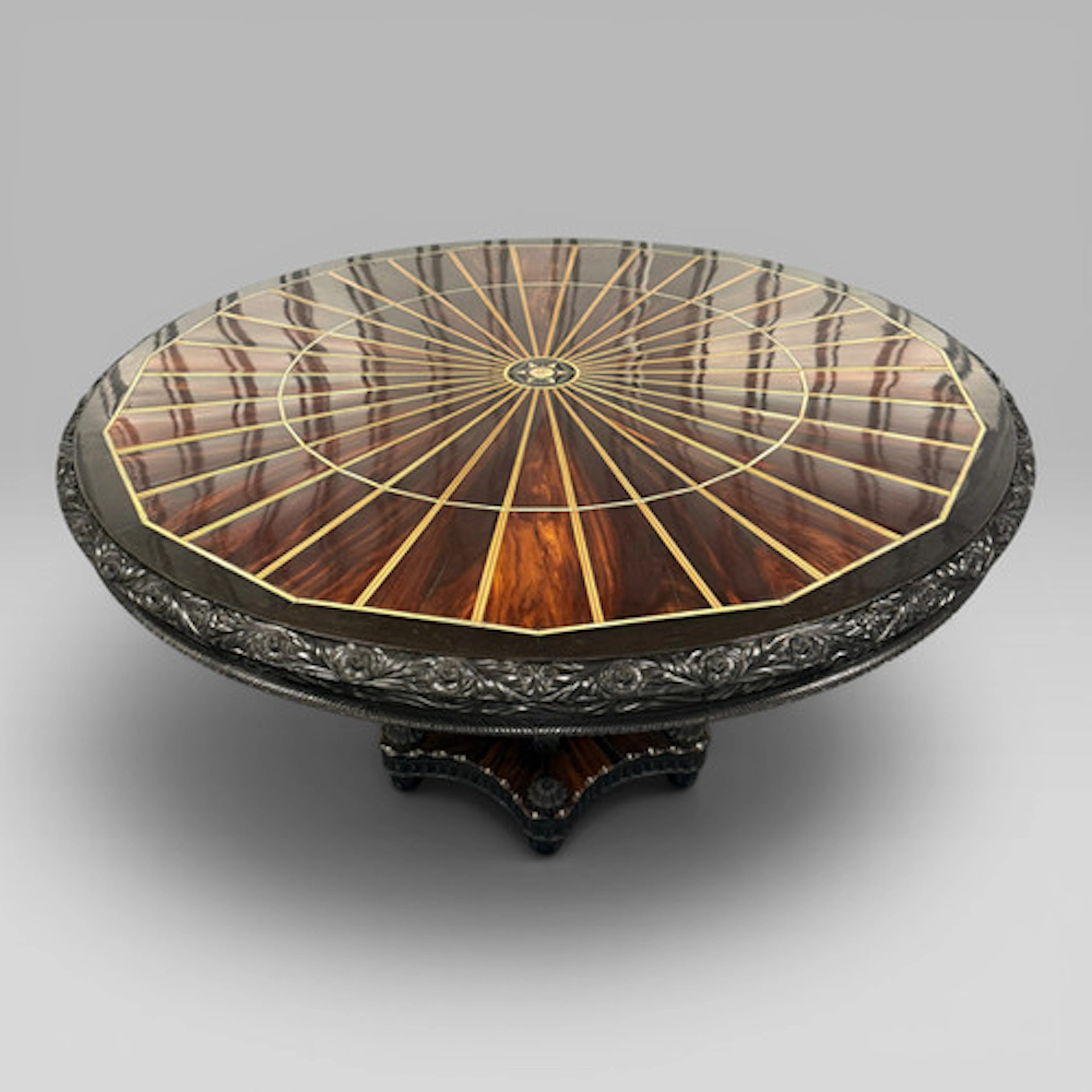 Ceylonese Ebony & Calamander Centre Table, Circa 1840