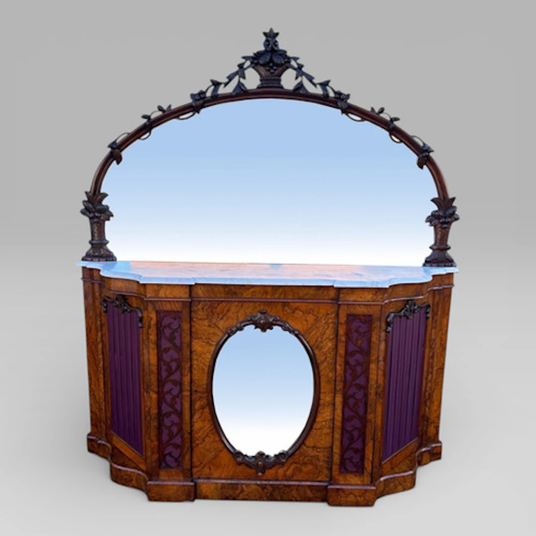 Victorian Walnut Mirror Backed Sideboard