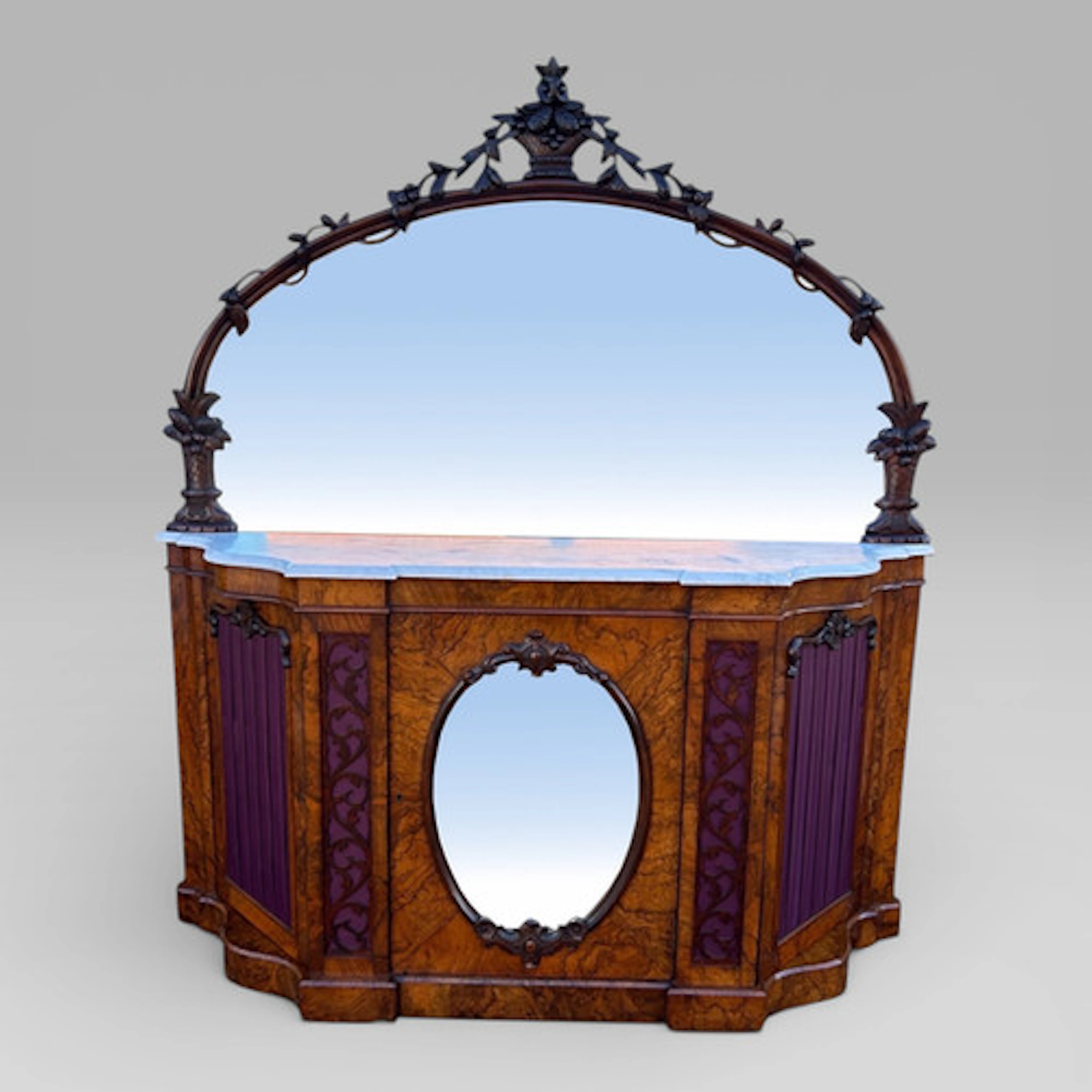 Victorian Walnut Mirror Backed Sideboard
