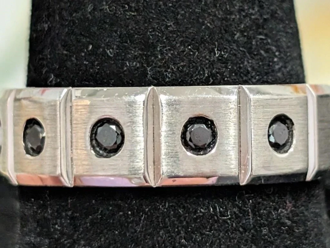 $155, Silver(6.13g), Black onyxRing, size 10, appr