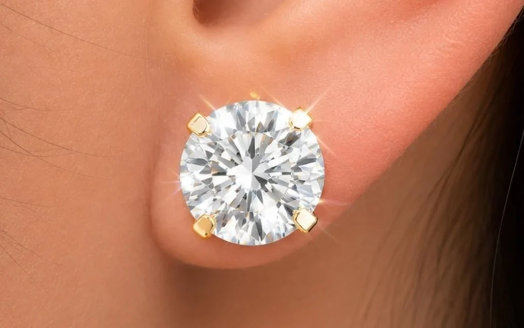 $1000, 14k(0.5g), lab diamond (1.44ct) earring, re