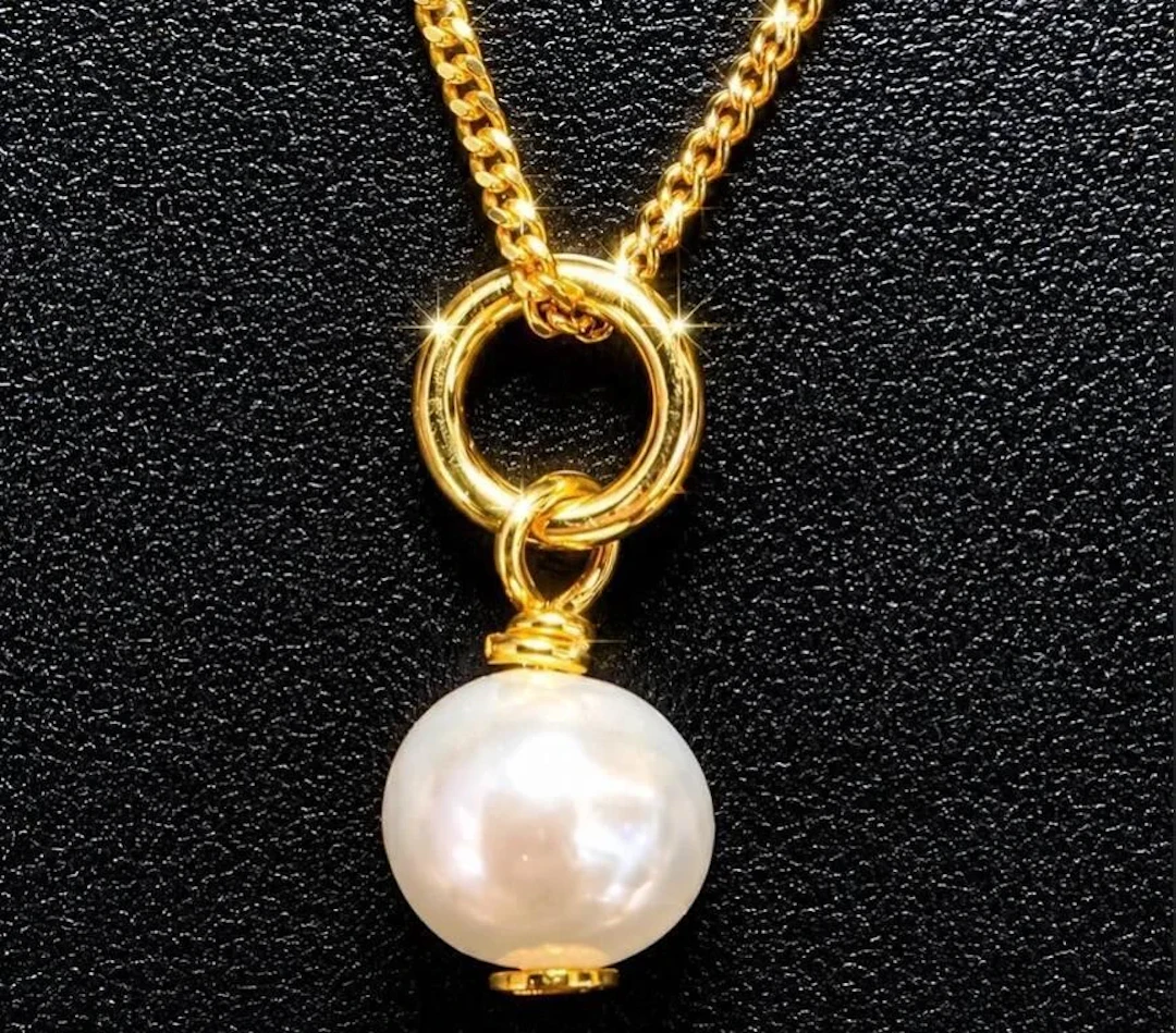 $100, silver genuine fresh water pearl necklace 16