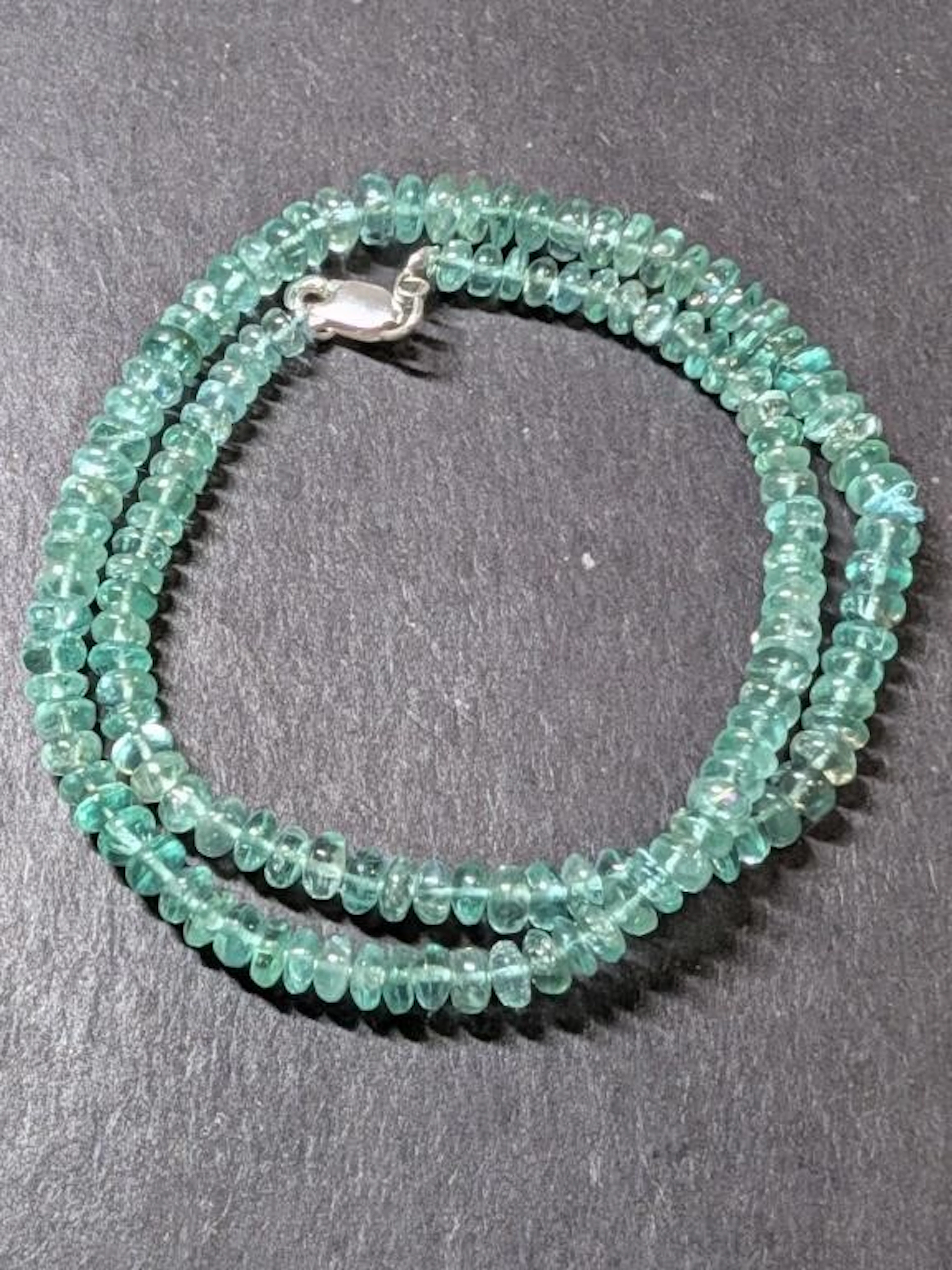 $100, SilverApatite faceted bead (80ct)Necklace,16
