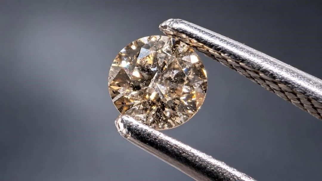 $300, Natural champagne color diamond (0.2ct)gemst