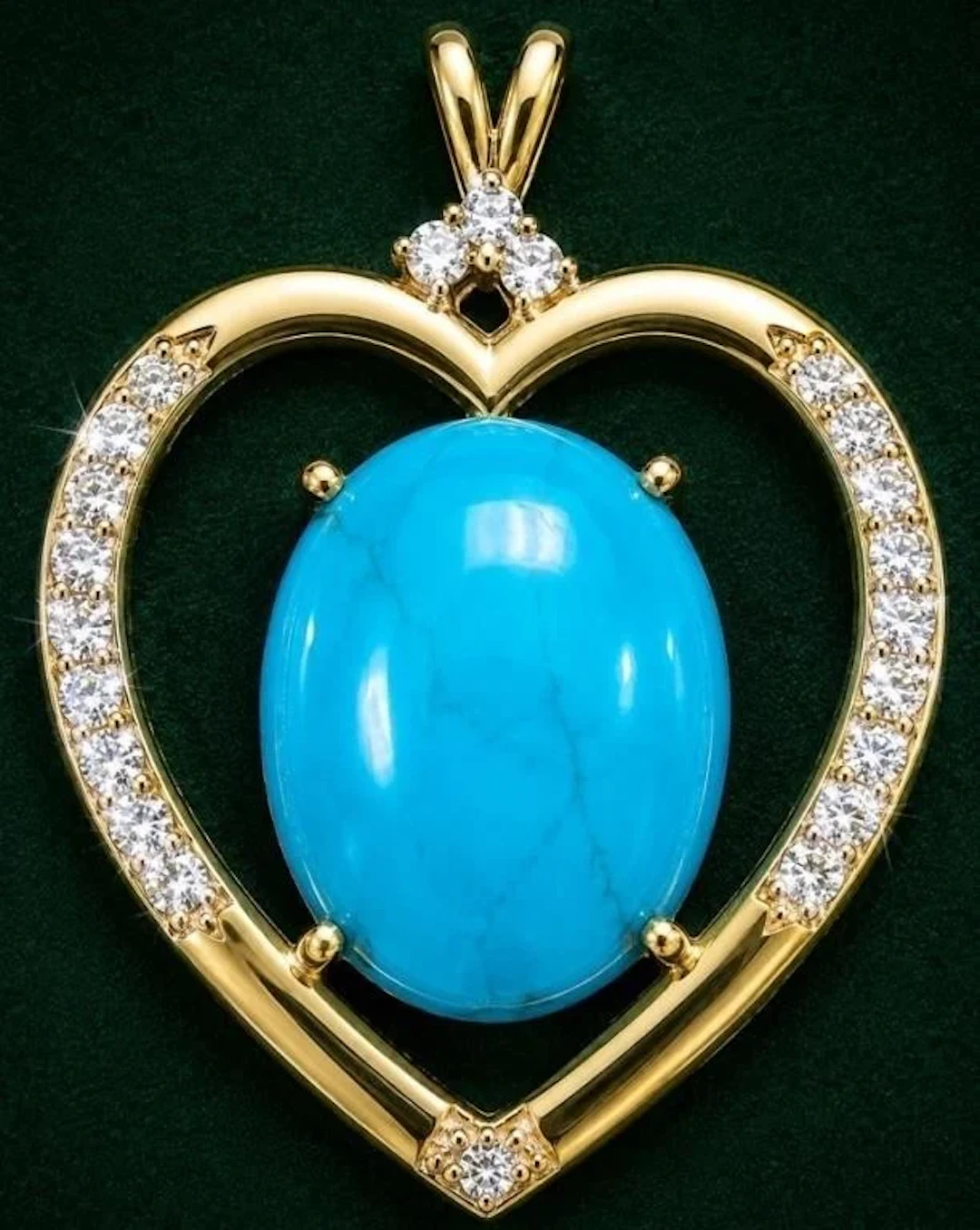 $7200, 14k(6.73g), turquoise (10ct), natural diamo