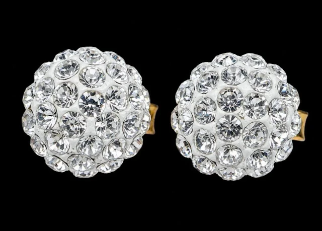 $300, 14k(0.56g), crystal ballearring, retail val