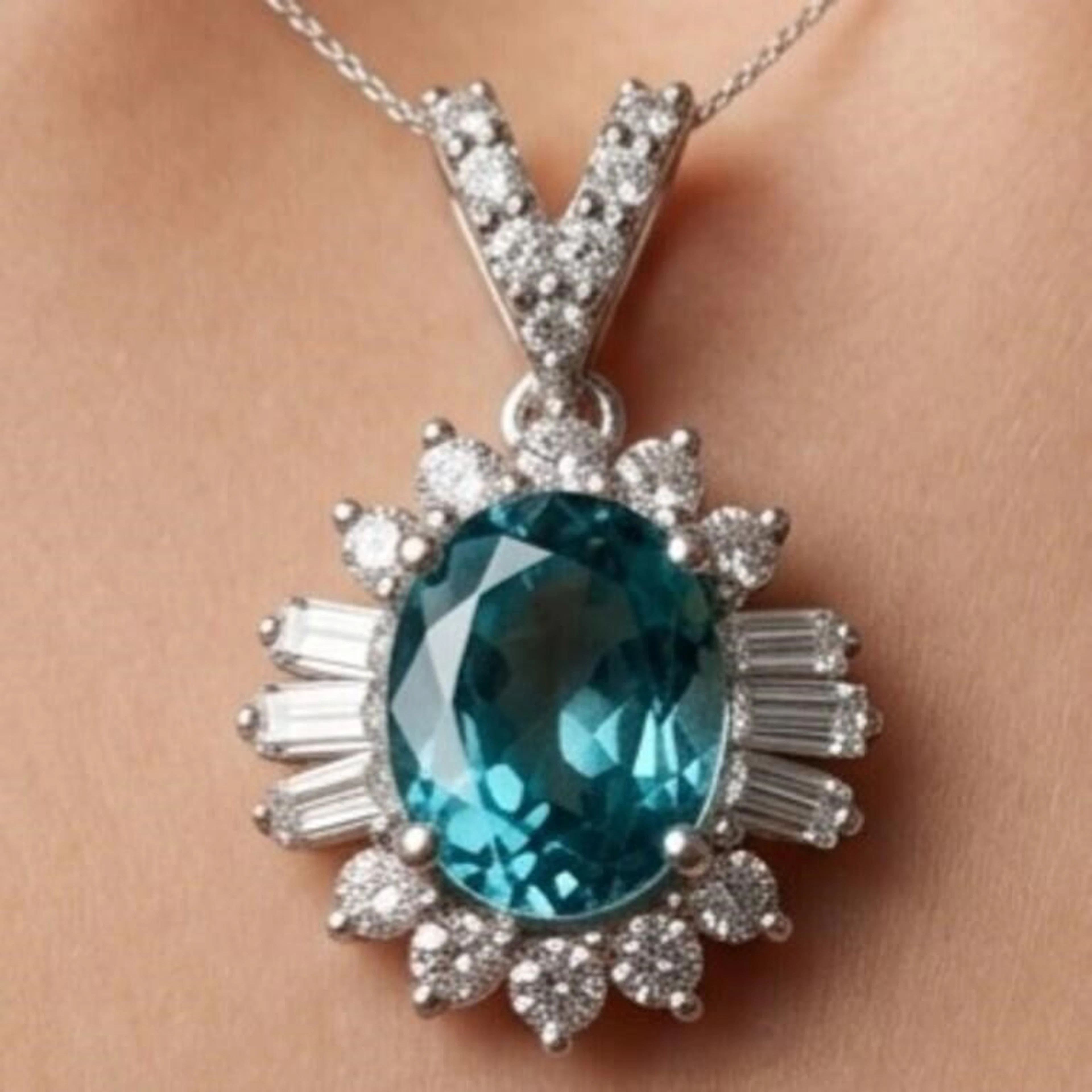Silver 2.75g Cz 2.35ct Pendant