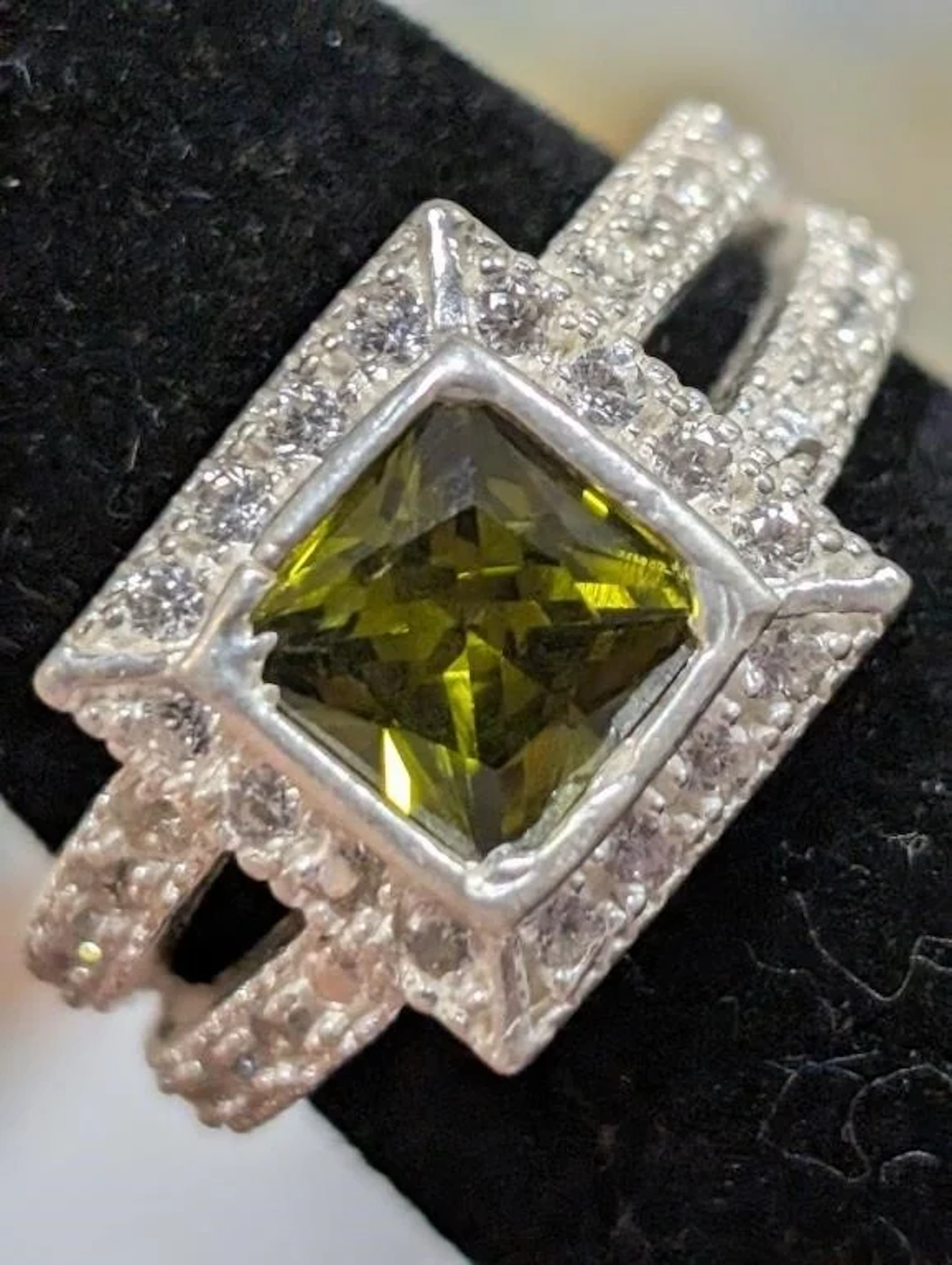 $125, Silver(4.64g), czRing, size 6.5, appraised/r
