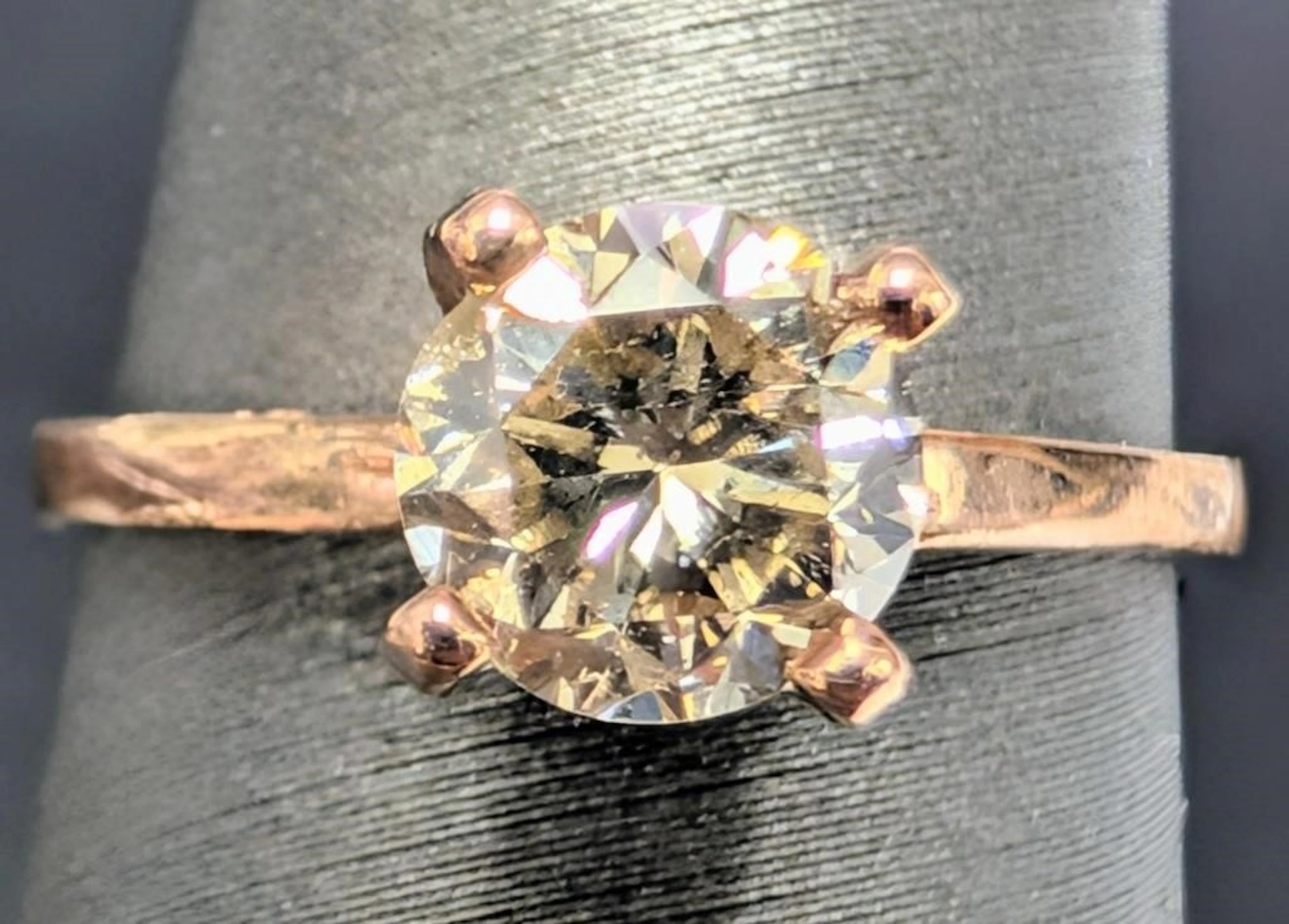 $3805, 10k(2.07g), natural champagne diamond (1.0