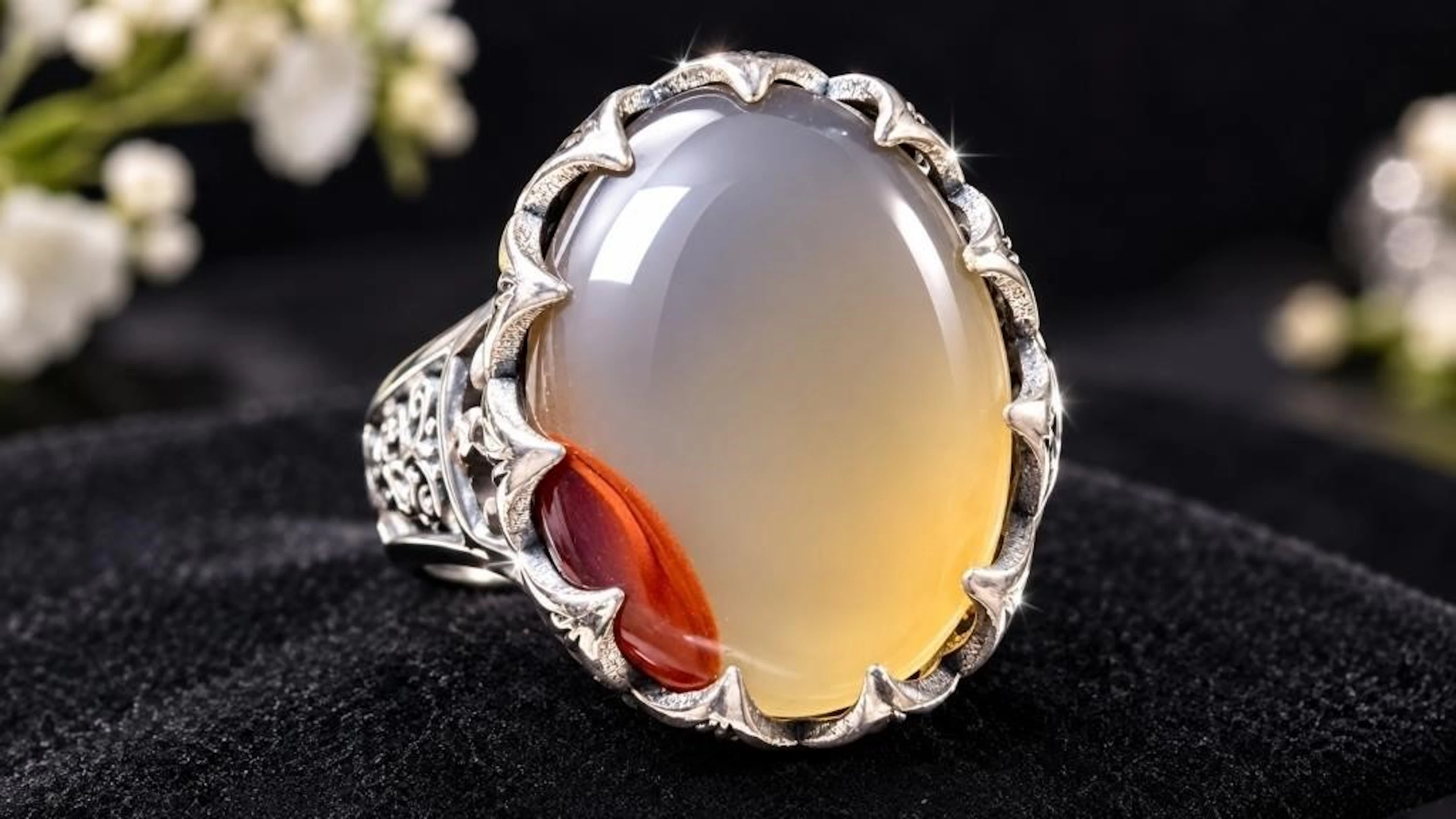 $275, Silver(11g), AgateRing, size 8.5, appraised/